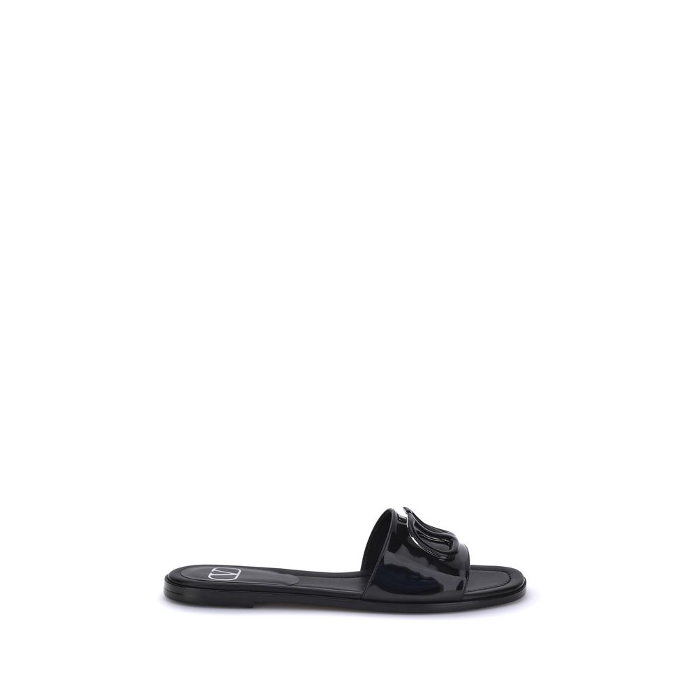 Valentino Garavani Patent Leathe Vlogo Slide Sandals Glam Steals