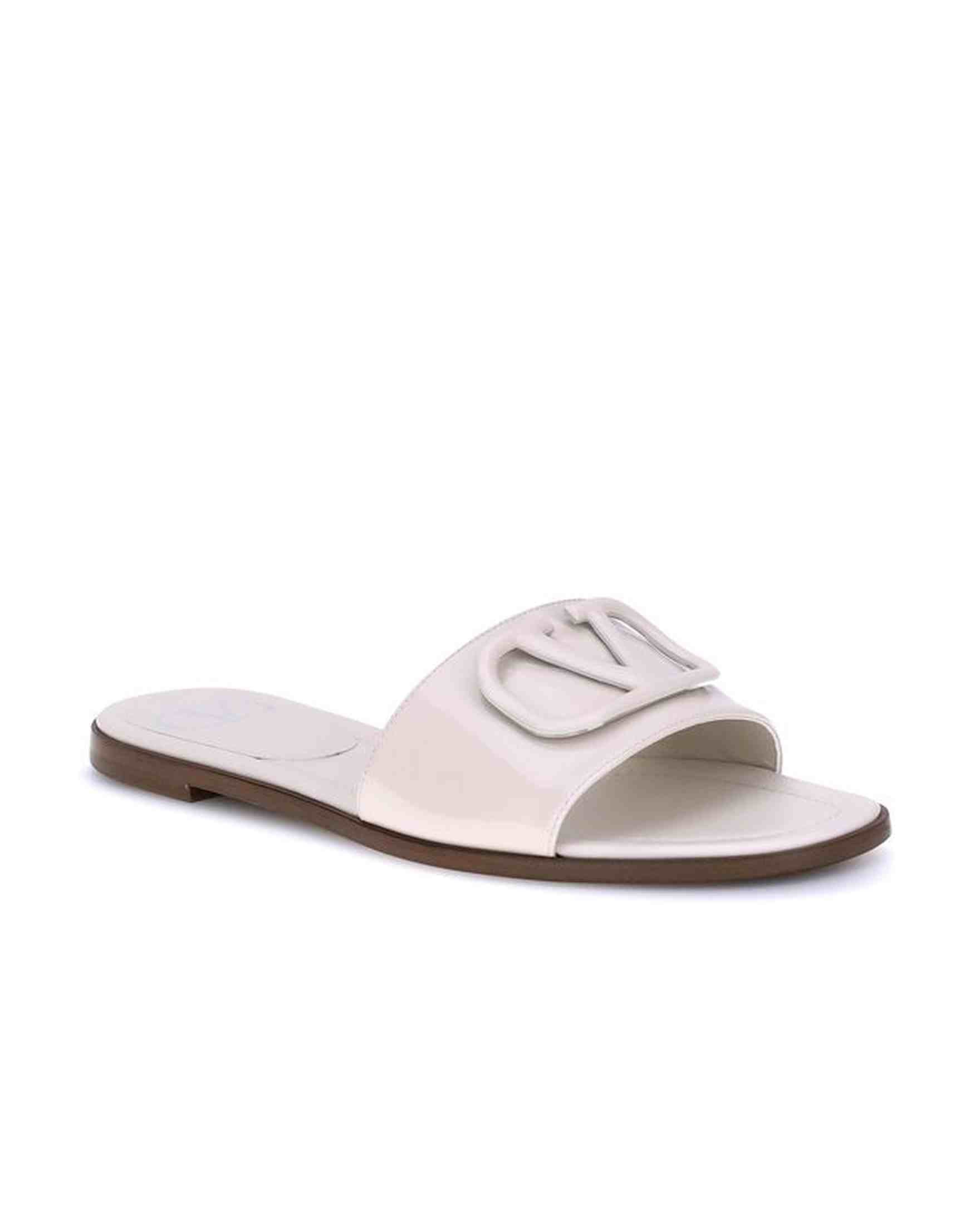 Valentino Garavani Patent Leathe Vlogo Slide Sandals Glam Steals