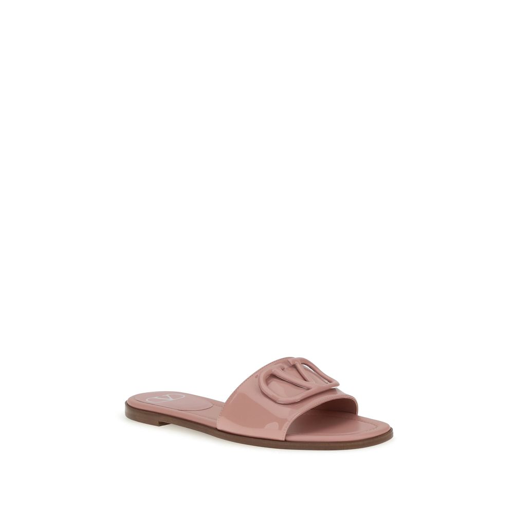 Valentino Garavani Patent Leathe Vlogo Slide Sandals Glam Steals