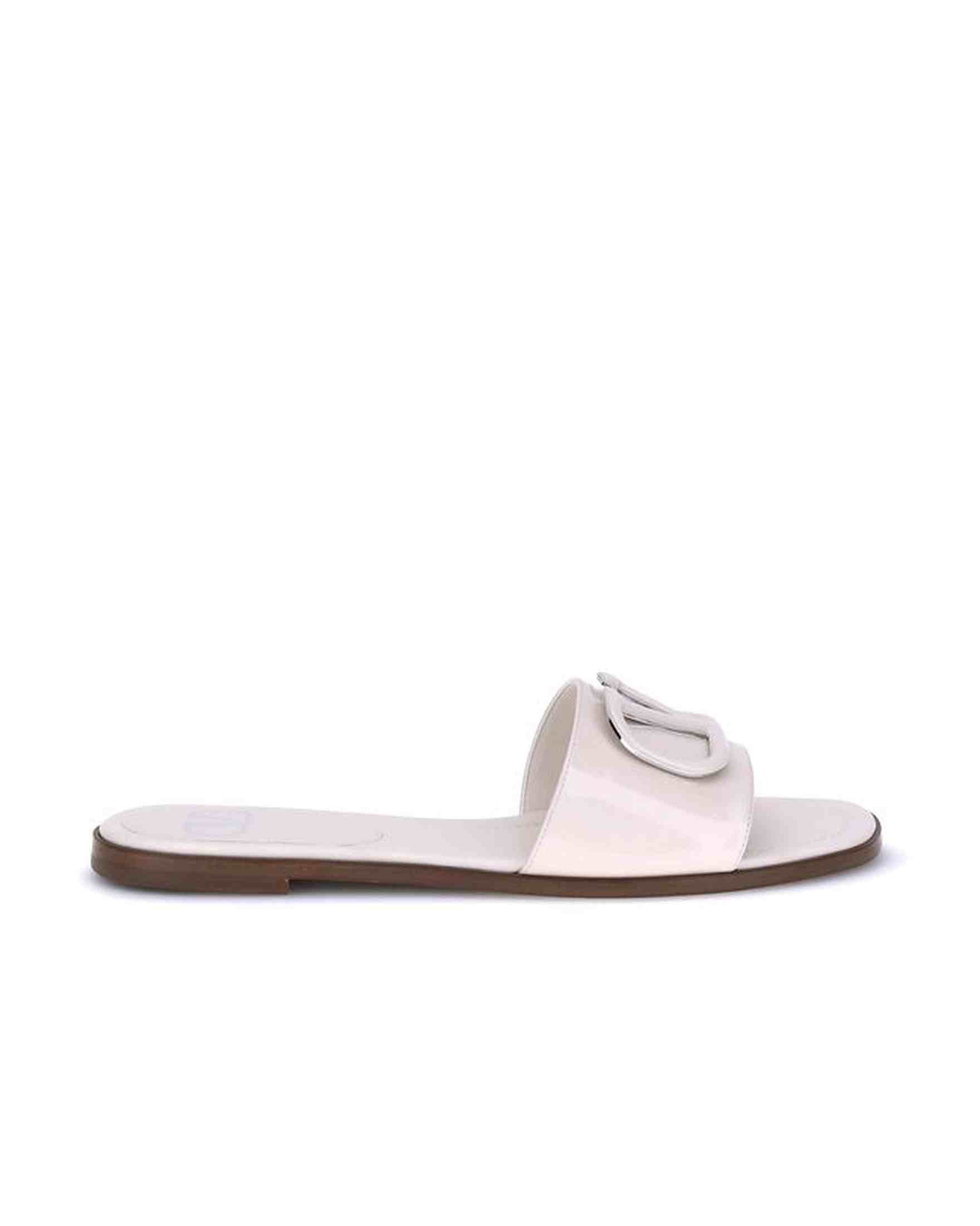 Valentino Garavani Patent Leathe Vlogo Slide Sandals Glam Steals