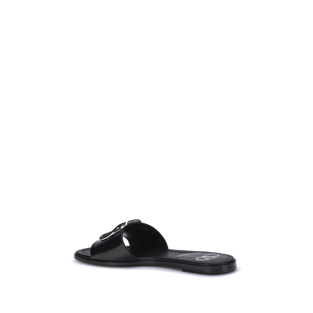 Valentino Garavani Patent Leathe Vlogo Slide Sandals Glam Steals
