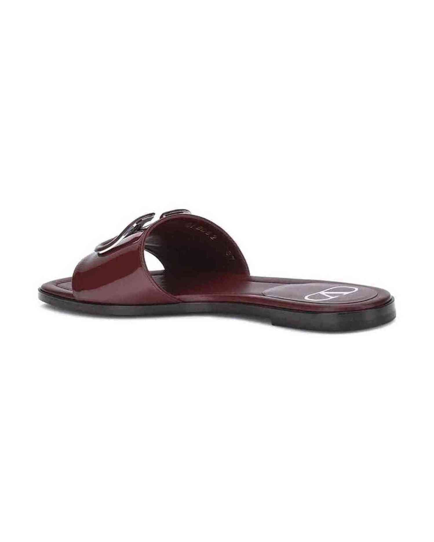Valentino Garavani Patent Leathe Vlogo Slide Sandals Glam Steals