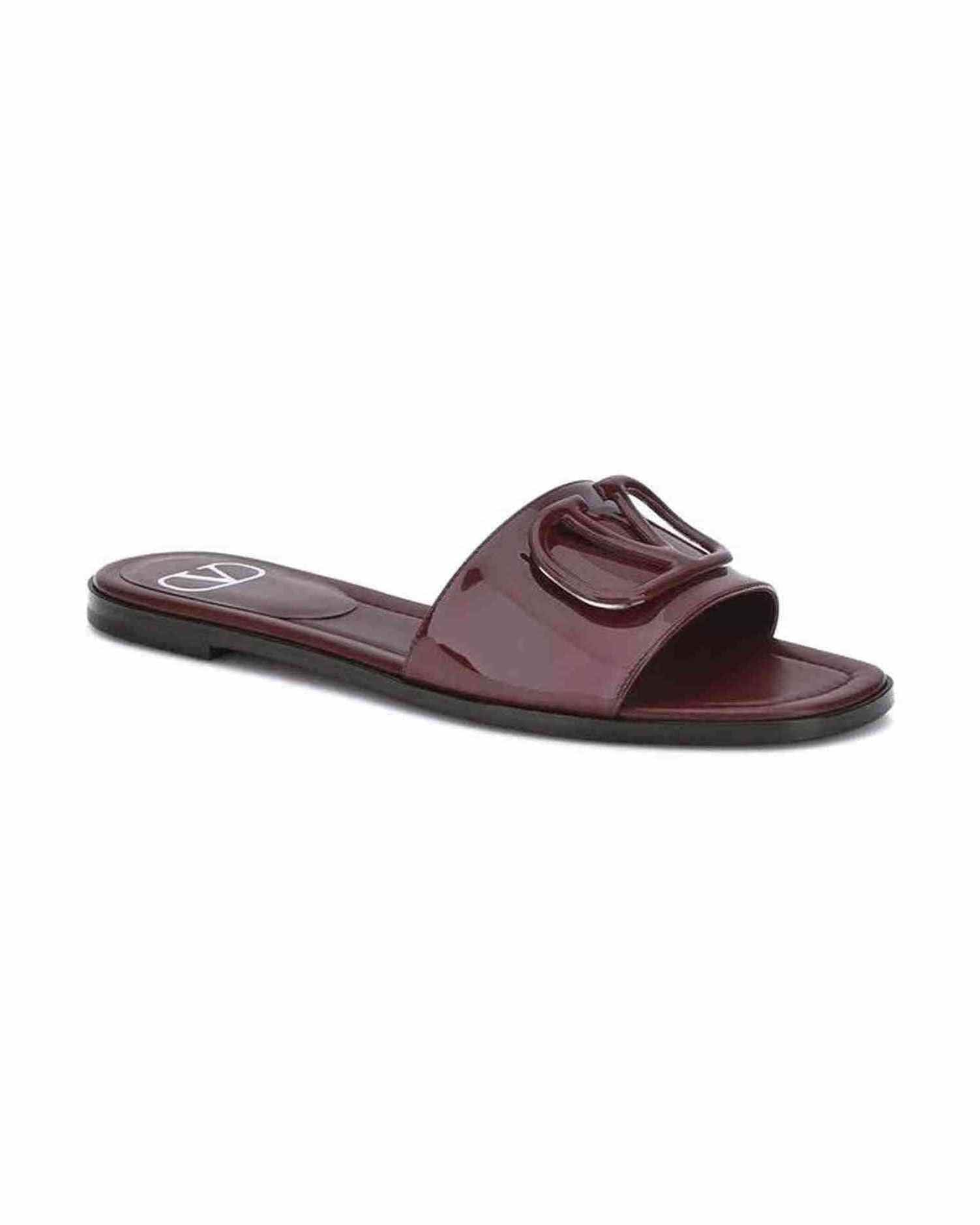 Valentino Garavani Patent Leathe Vlogo Slide Sandals Glam Steals