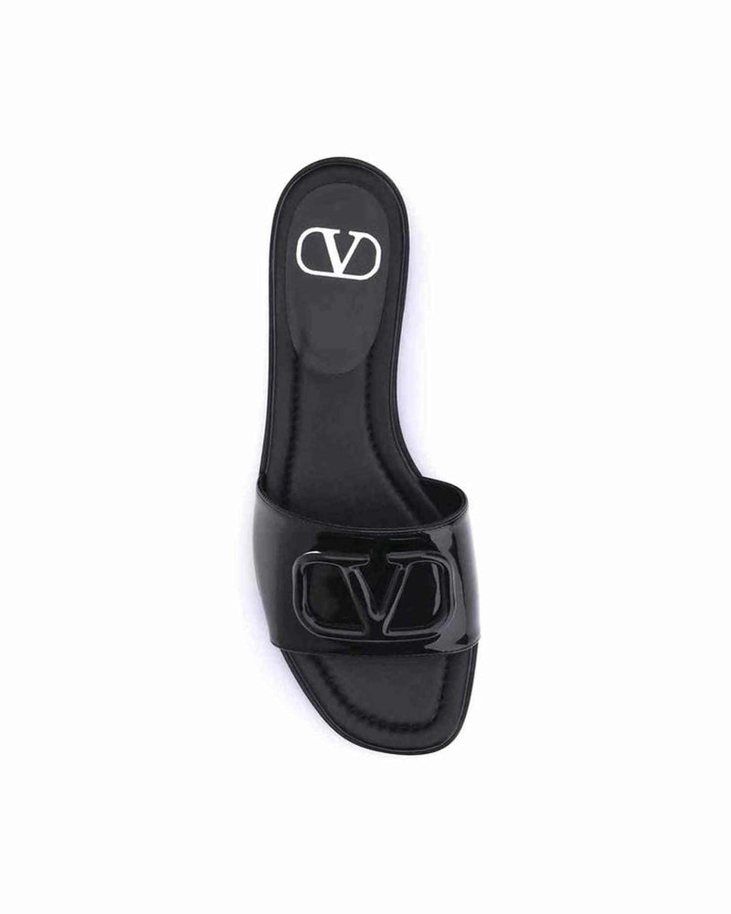 Valentino Garavani Patent Leathe Vlogo Slide Sandals Glam Steals