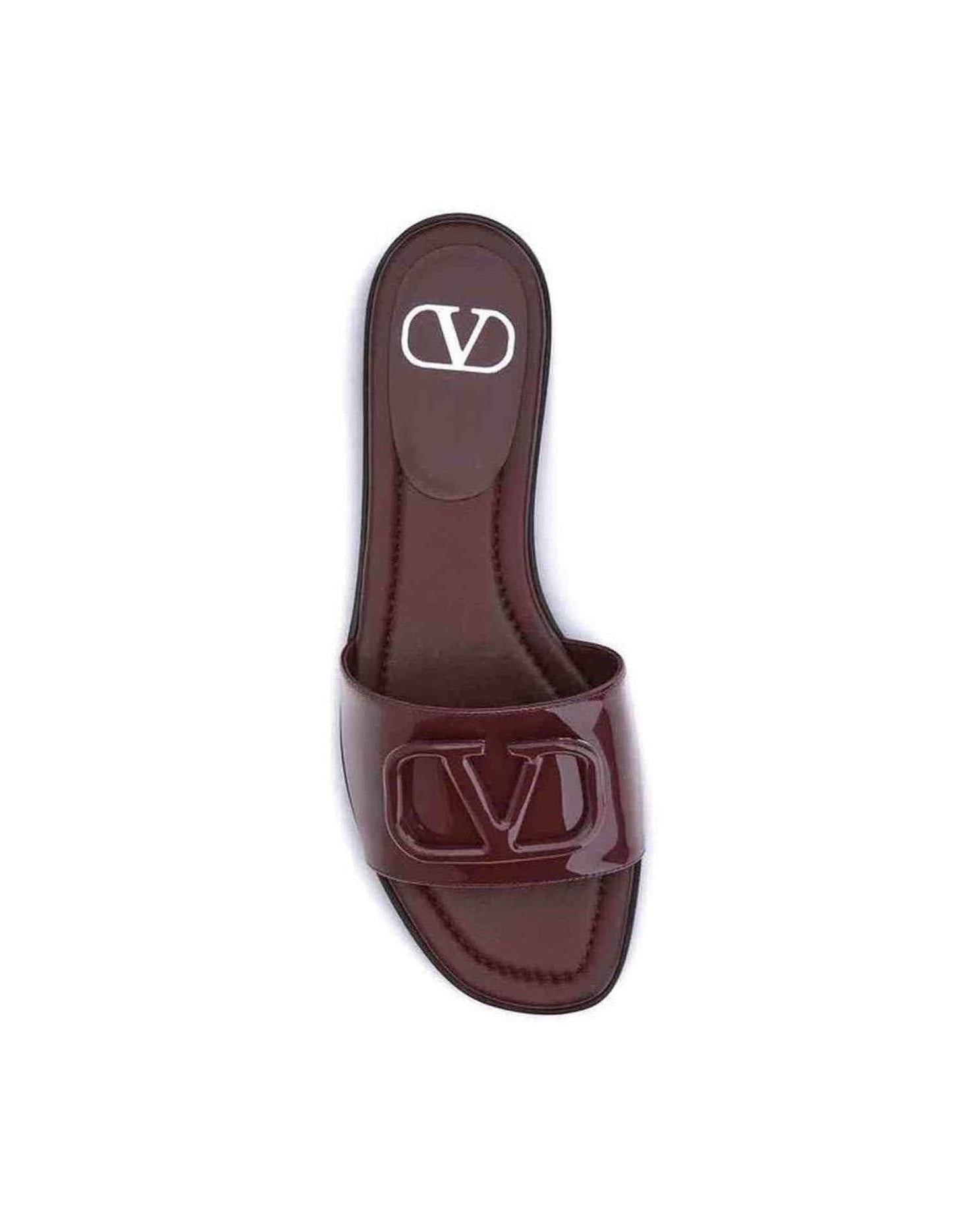 Valentino Garavani Patent Leathe Vlogo Slide Sandals Glam Steals