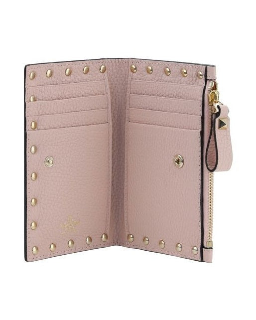 Valentino Garavani Pink Leather Calf Bos Taurus Wallet Glam Steals