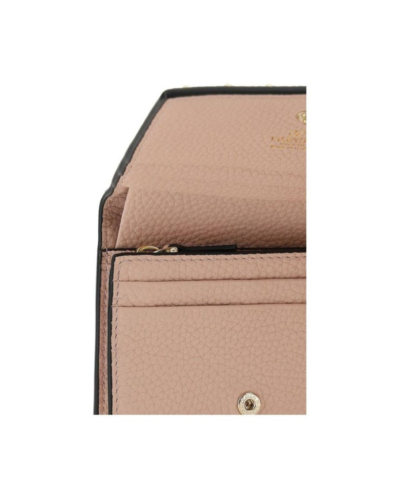 Valentino Garavani Pink Leather Calf Bos Taurus Wallet Glam Steals