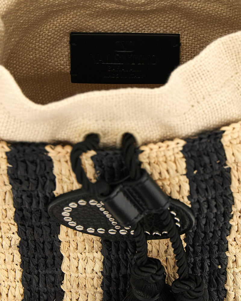 Valentino Garavani Raffia Small Bucket Bag Glam Steals