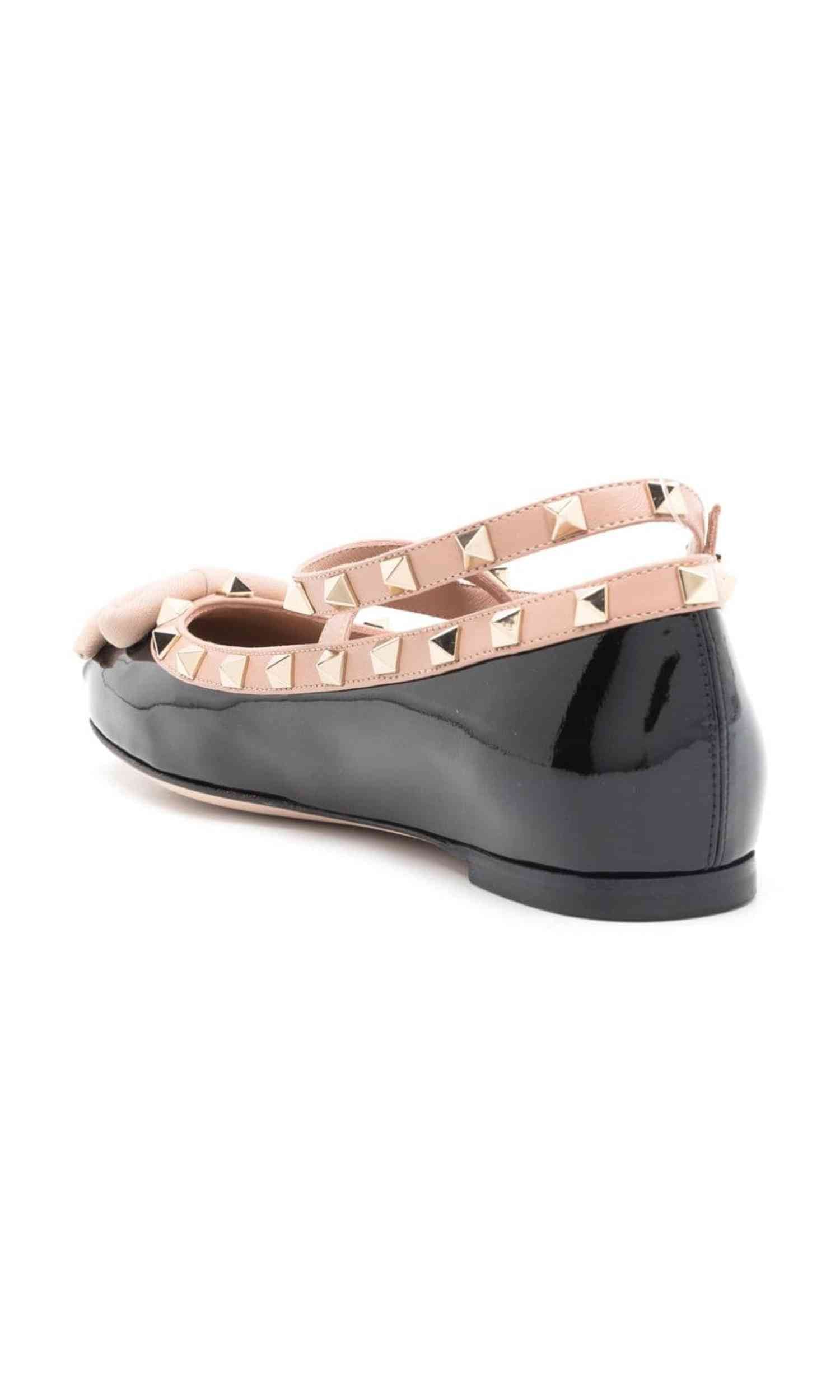 Valentino Garavani Rockstud Bow Detailing Ballerina Shoes Glam Steals