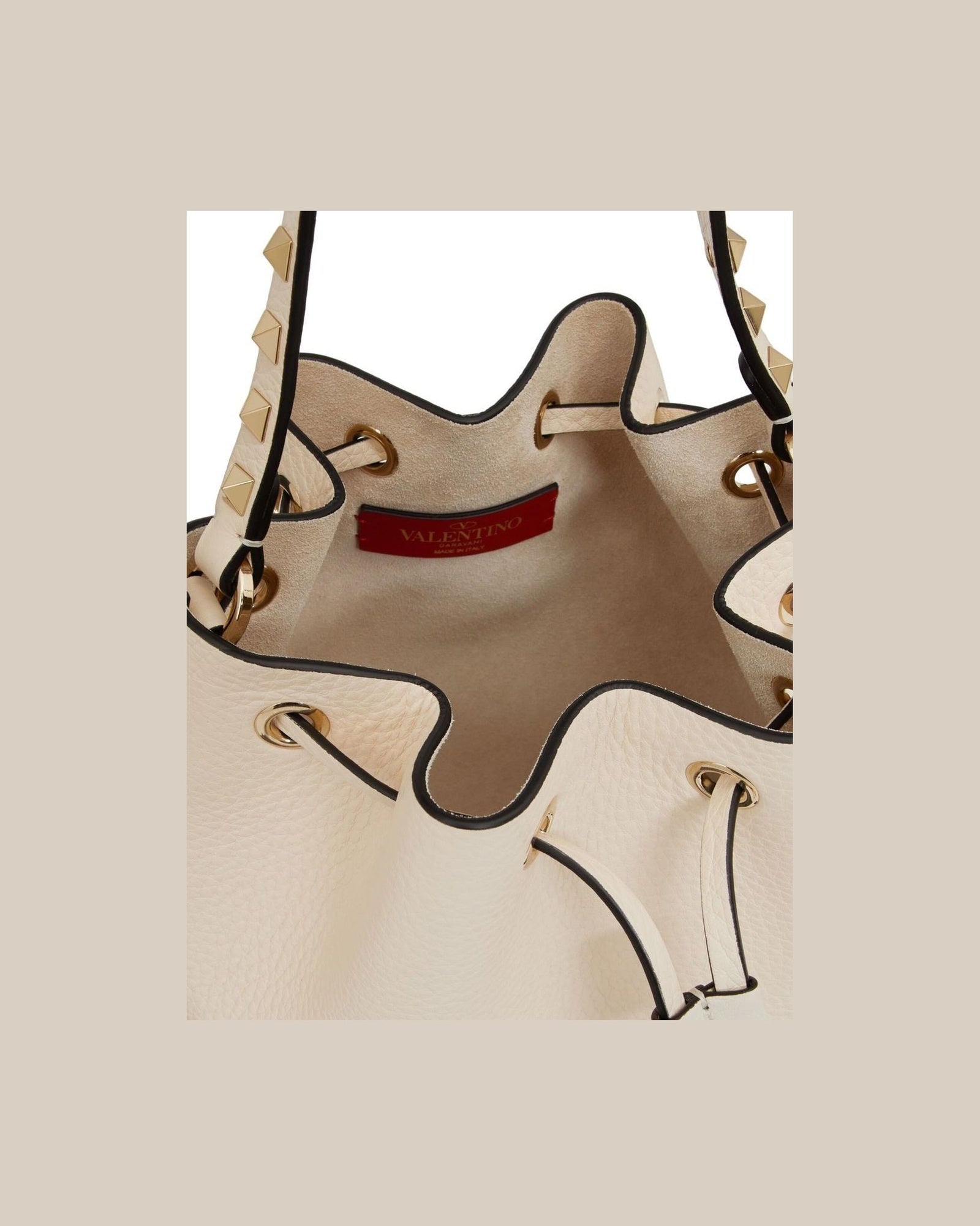 Valentino Garavani Rockstud Bucket Bag in Grainy Calfskin Glam Steals