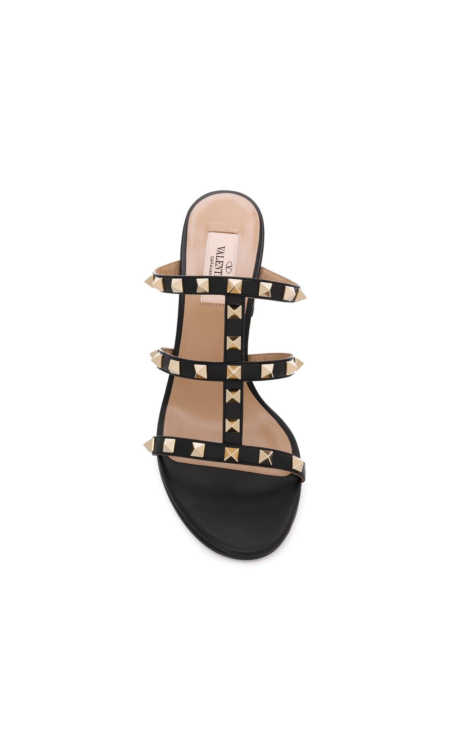 Valentino Garavani Rockstud Calfskin Slider Sandals 60mm Glam Steals
