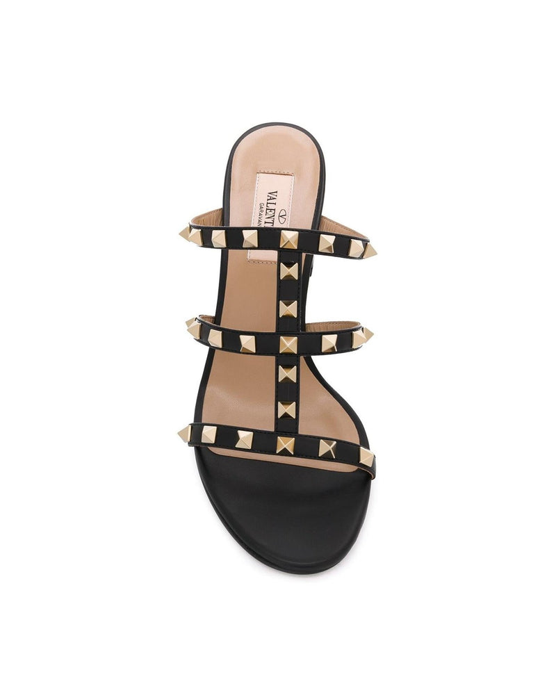 Valentino Garavani Rockstud Calfskin Slider Sandals 60mm Glam Steals