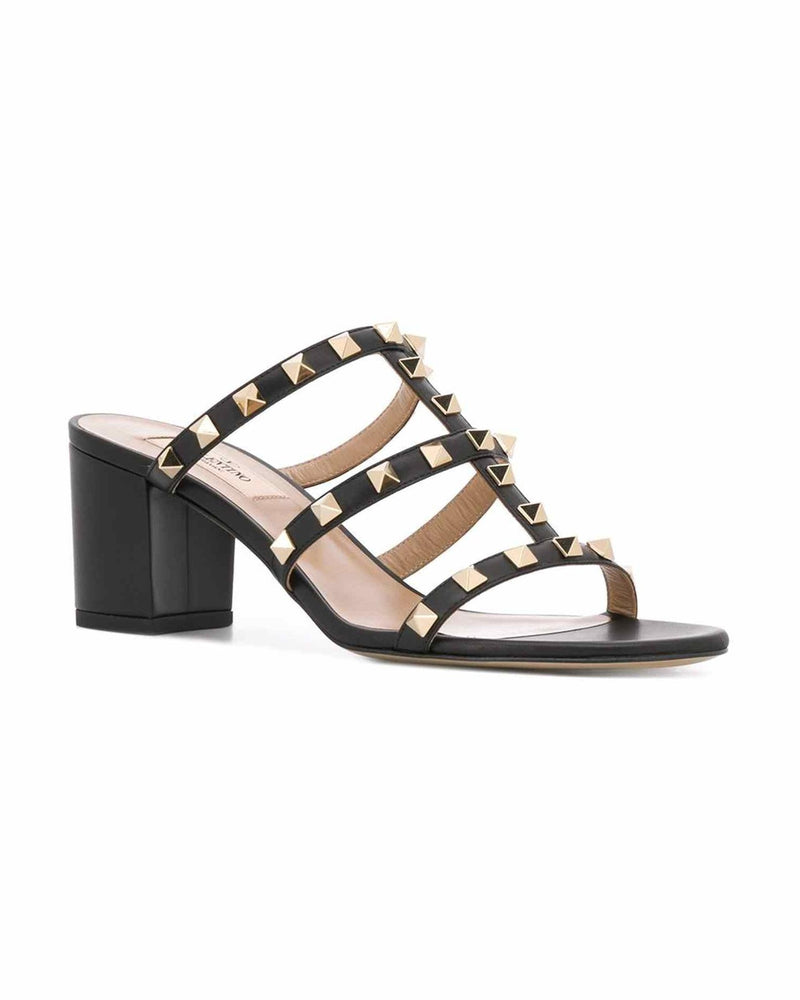 Valentino Garavani Rockstud Calfskin Slider Sandals 60mm Glam Steals