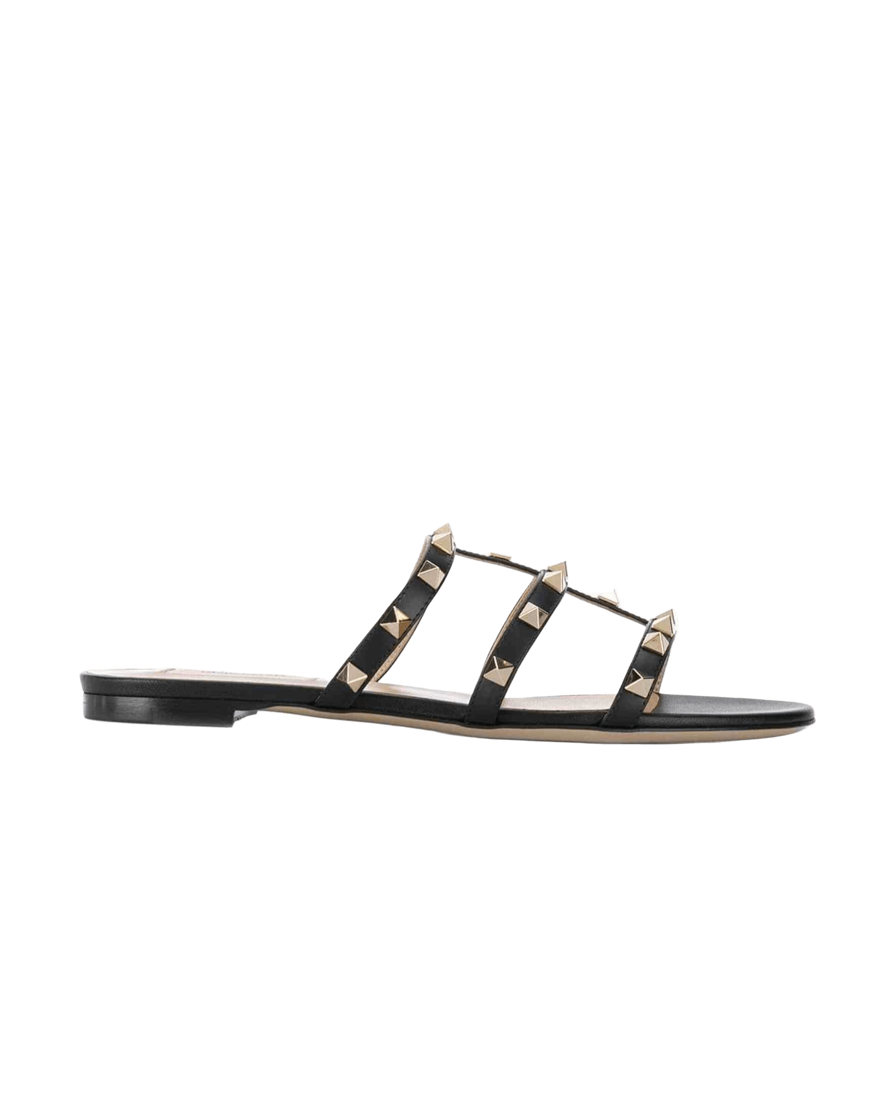 Valentino Garavani Rockstud Low Slide Sandals in Calfskin Glam Steals
