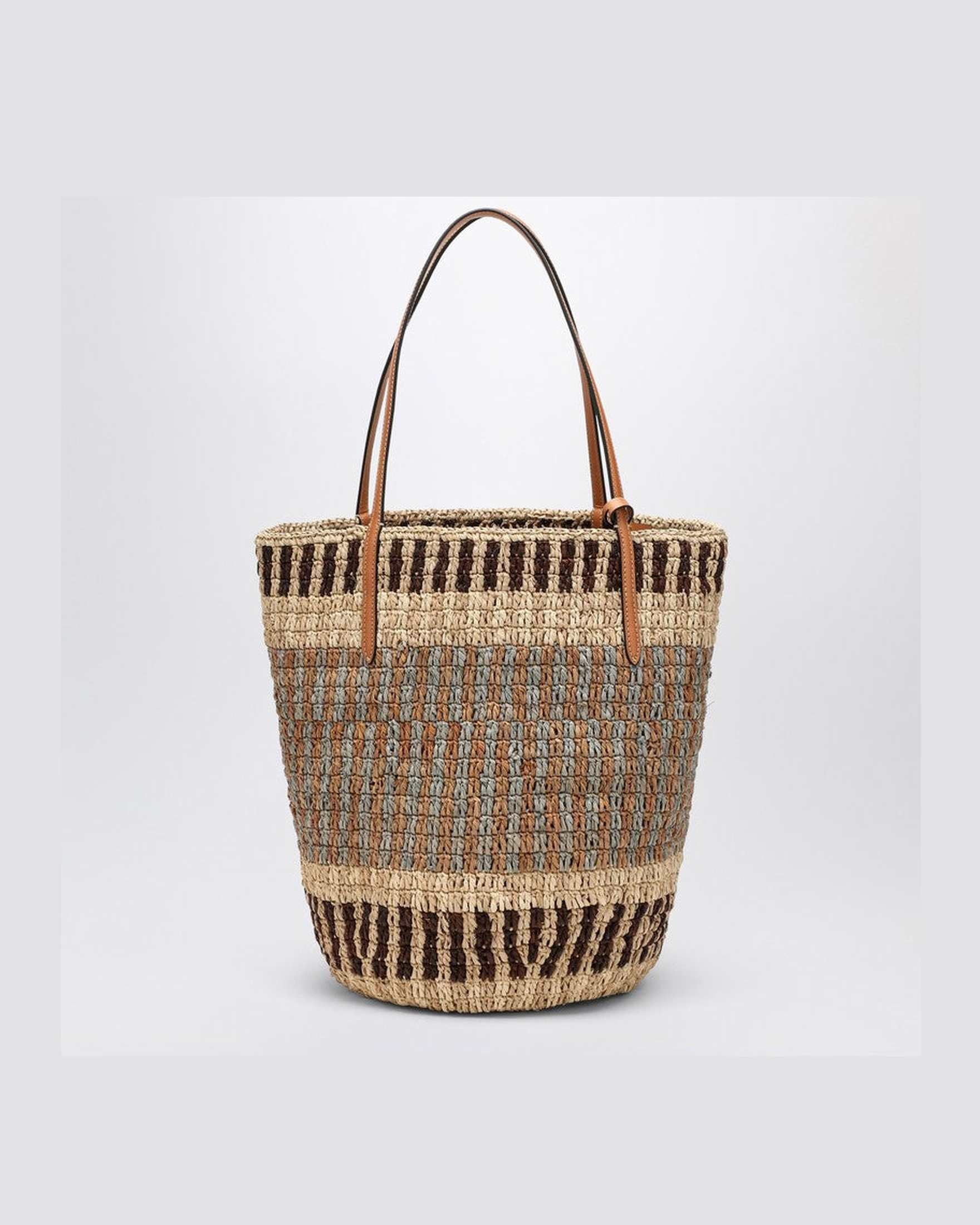 Valentino Garavani Shopping Bag Vlogo Signature in Multicolored Raffia Glam Steals