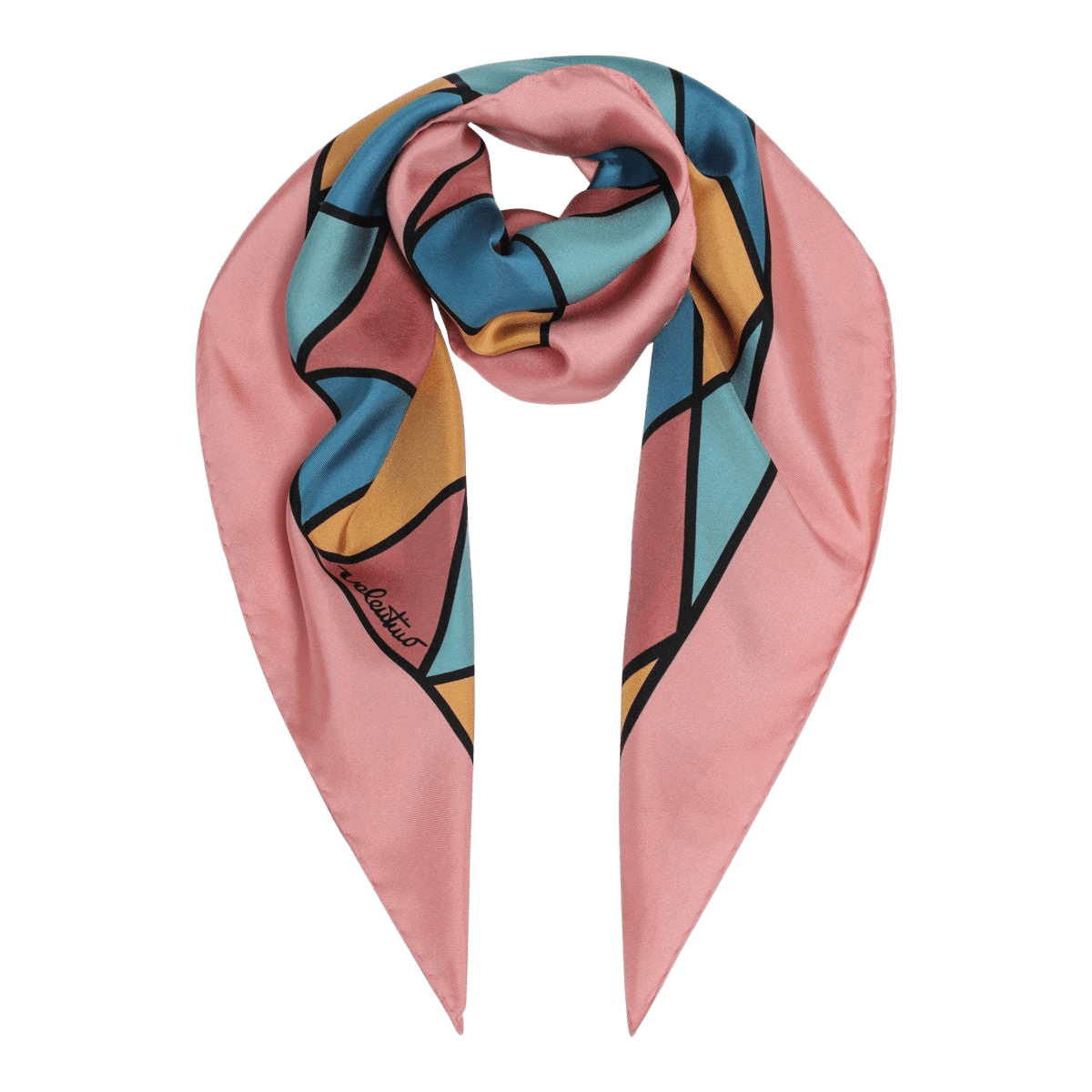 Valentino Garavani Silk Scarf with Colorful Diamond Pattern Glam Steals