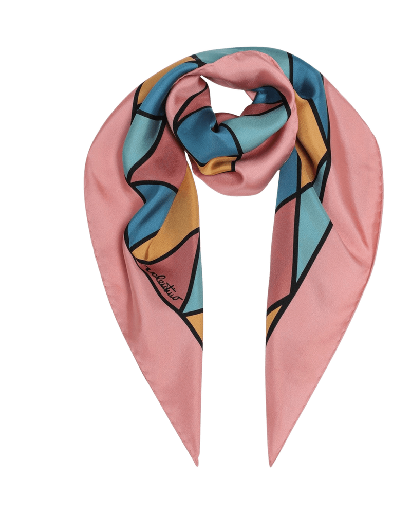 Valentino Garavani Silk Scarf with Colorful Diamond Pattern Glam Steals