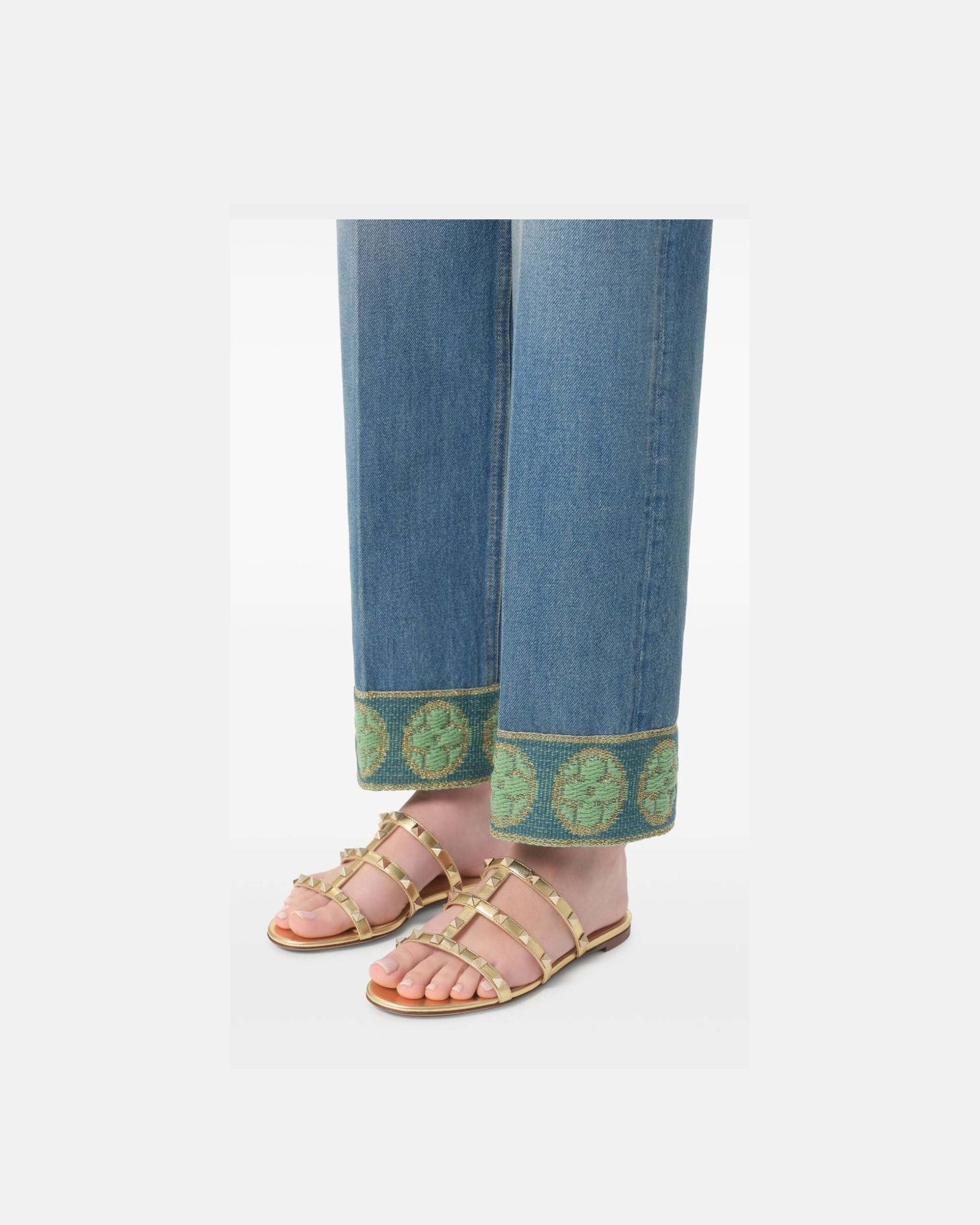 Valentino Garavani Slide Rockstud Sandals in Laminated Nappa Glam Steals