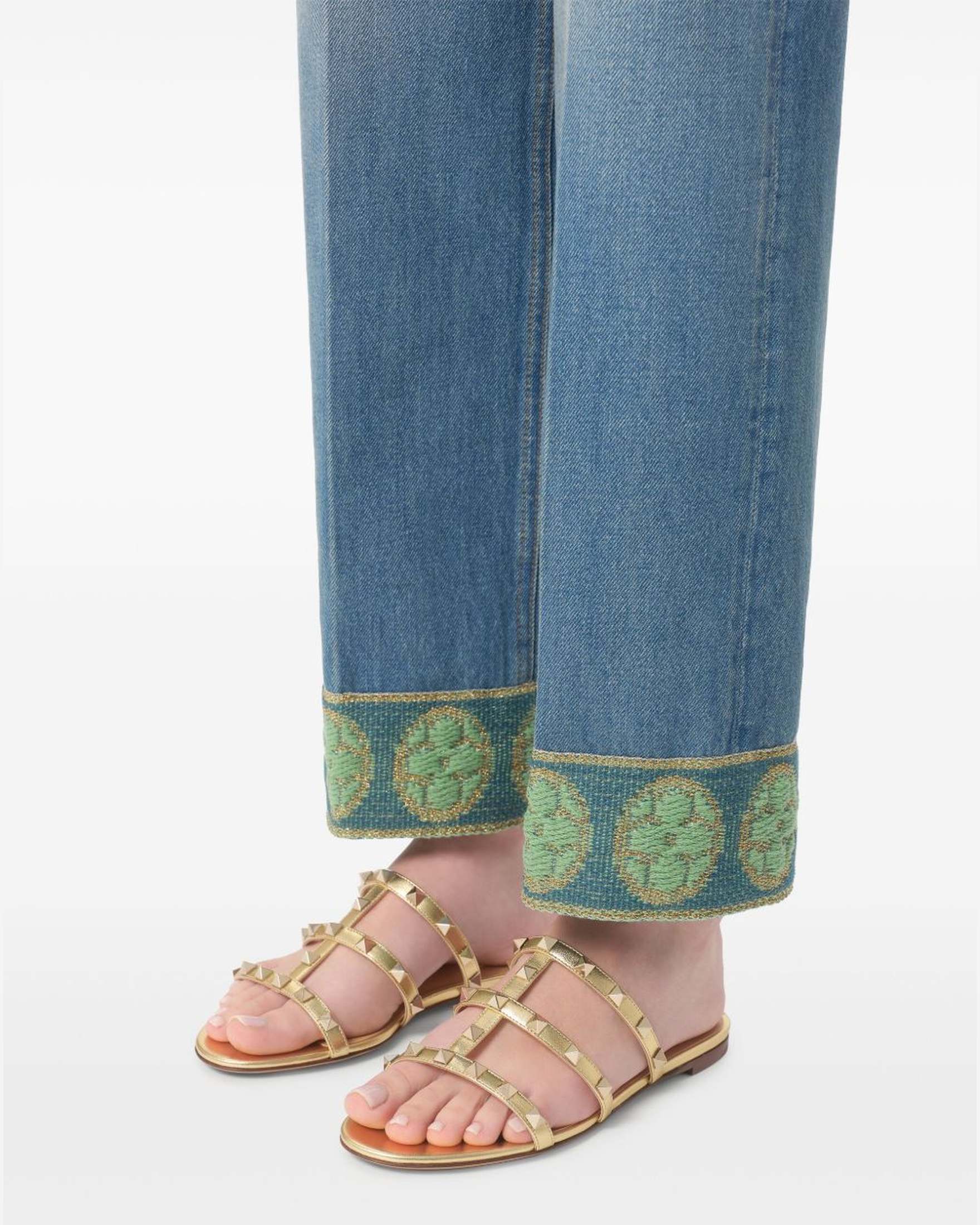 Valentino Garavani Slide Rockstud Sandals in Laminated Nappa Glam Steals