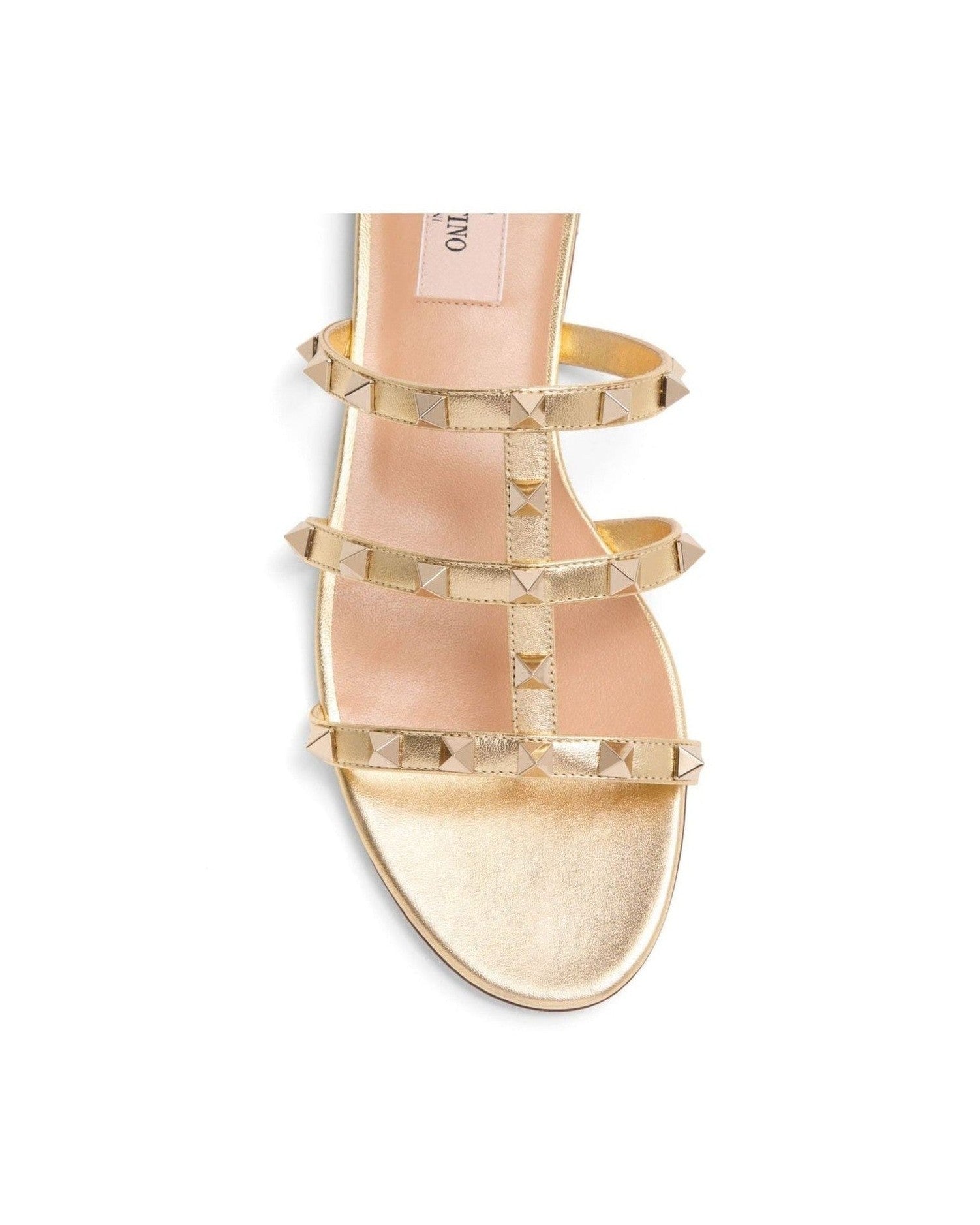 Valentino Garavani Slide Rockstud Sandals in Laminated Nappa Glam Steals