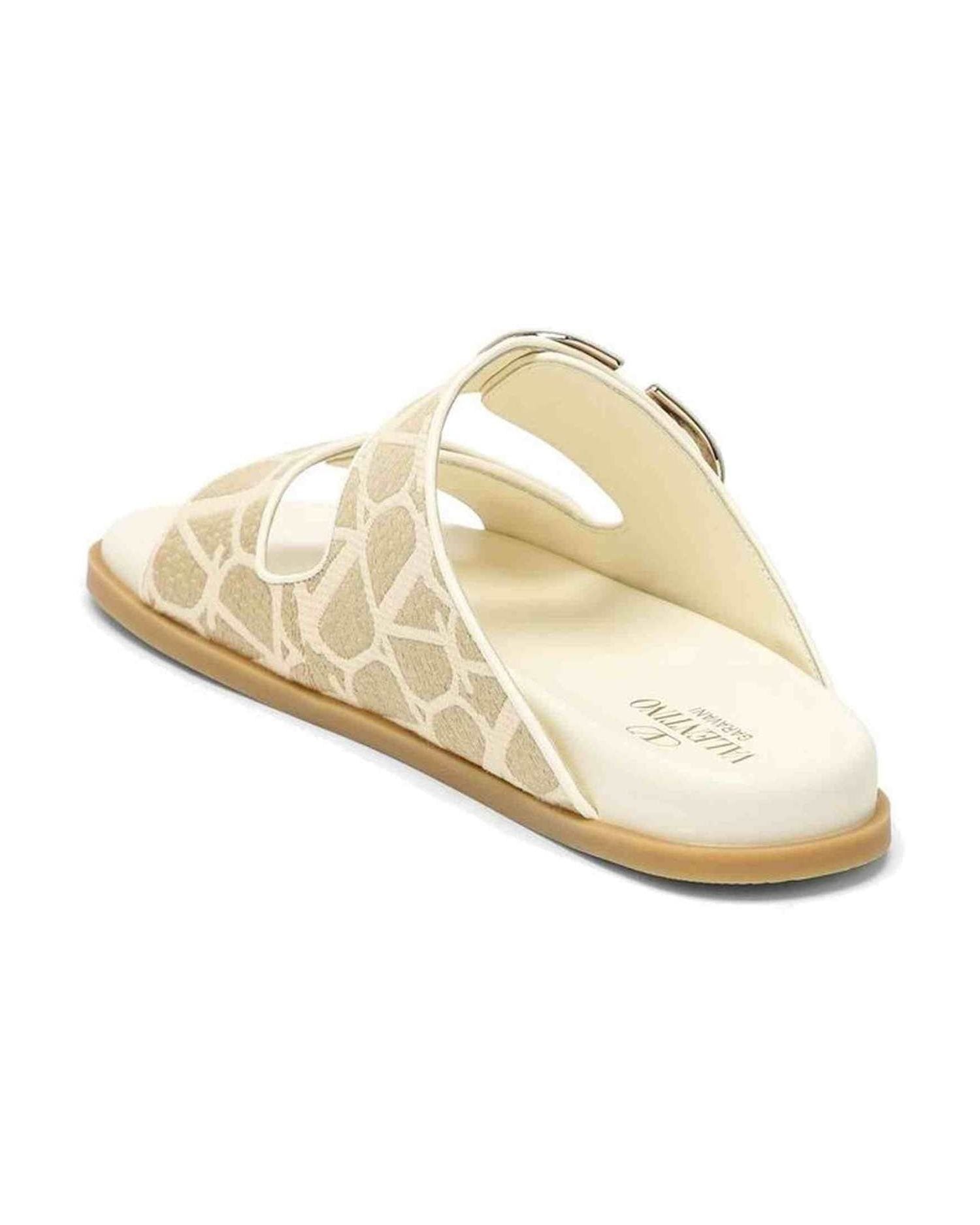 Valentino Garavani Toile Iconographe Flat Sandals Glam Steals