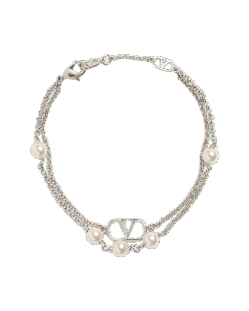 Valentino Garavani Vlogo Bracelet With Swarowski Pearls Glam Steals