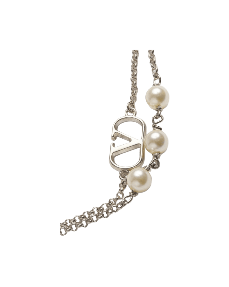 Valentino Garavani Vlogo Bracelet With Swarowski Pearls Glam Steals