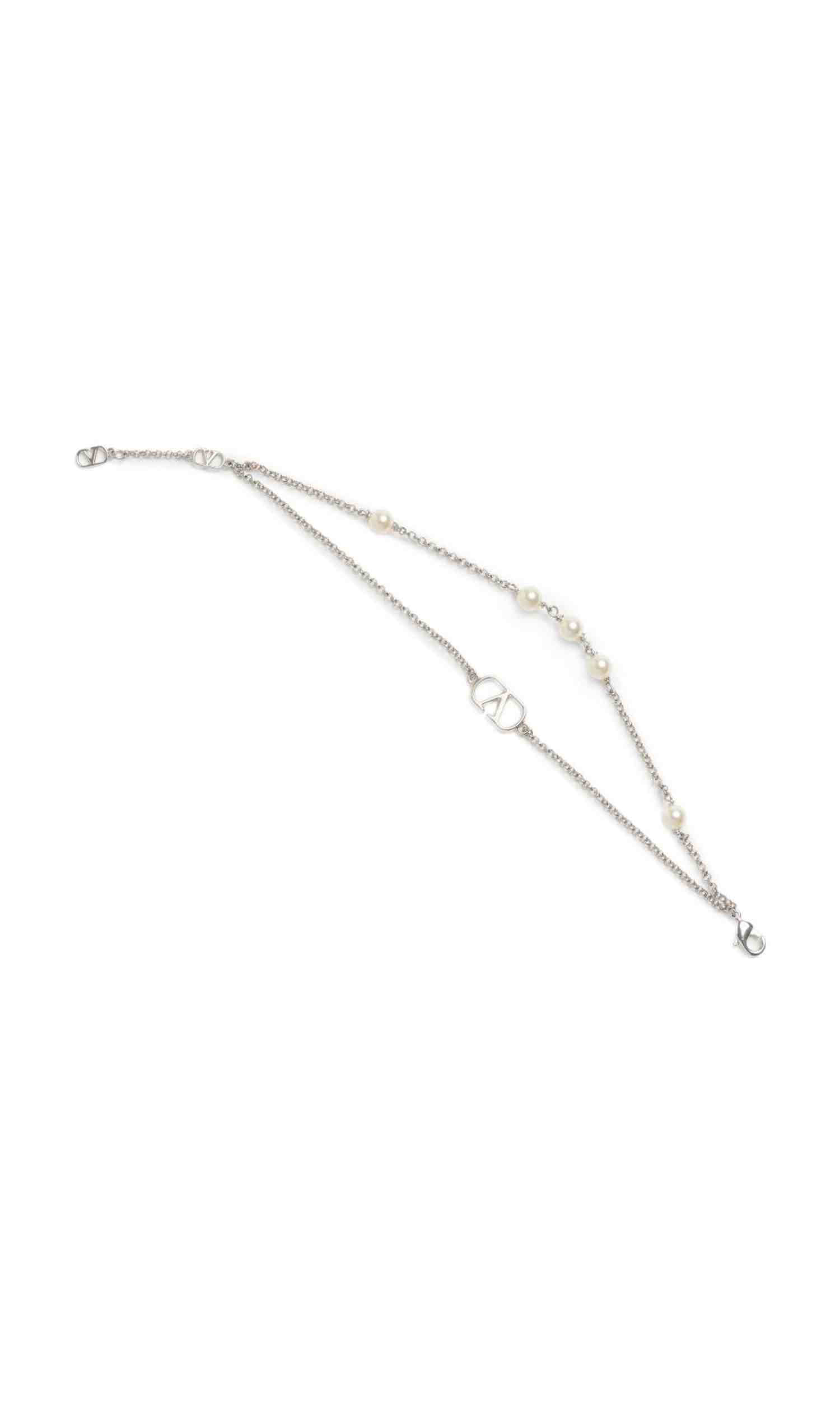 Valentino Garavani Vlogo Bracelet with Swarowski Pearls Glam Steals