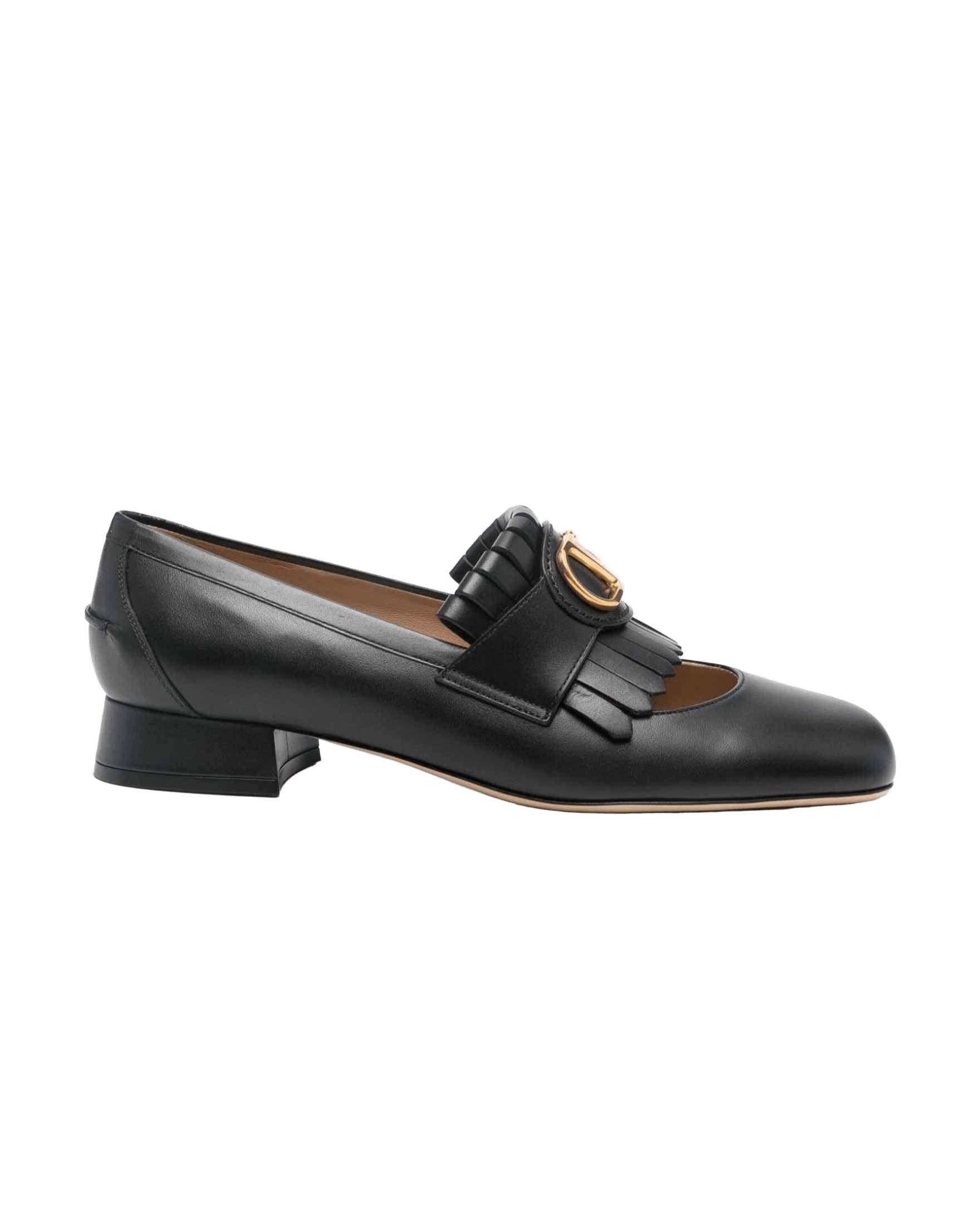 Valentino Garavani Vlogo Signature Calfskin Fringe Sabot Moccasin 25mm Glam Steals