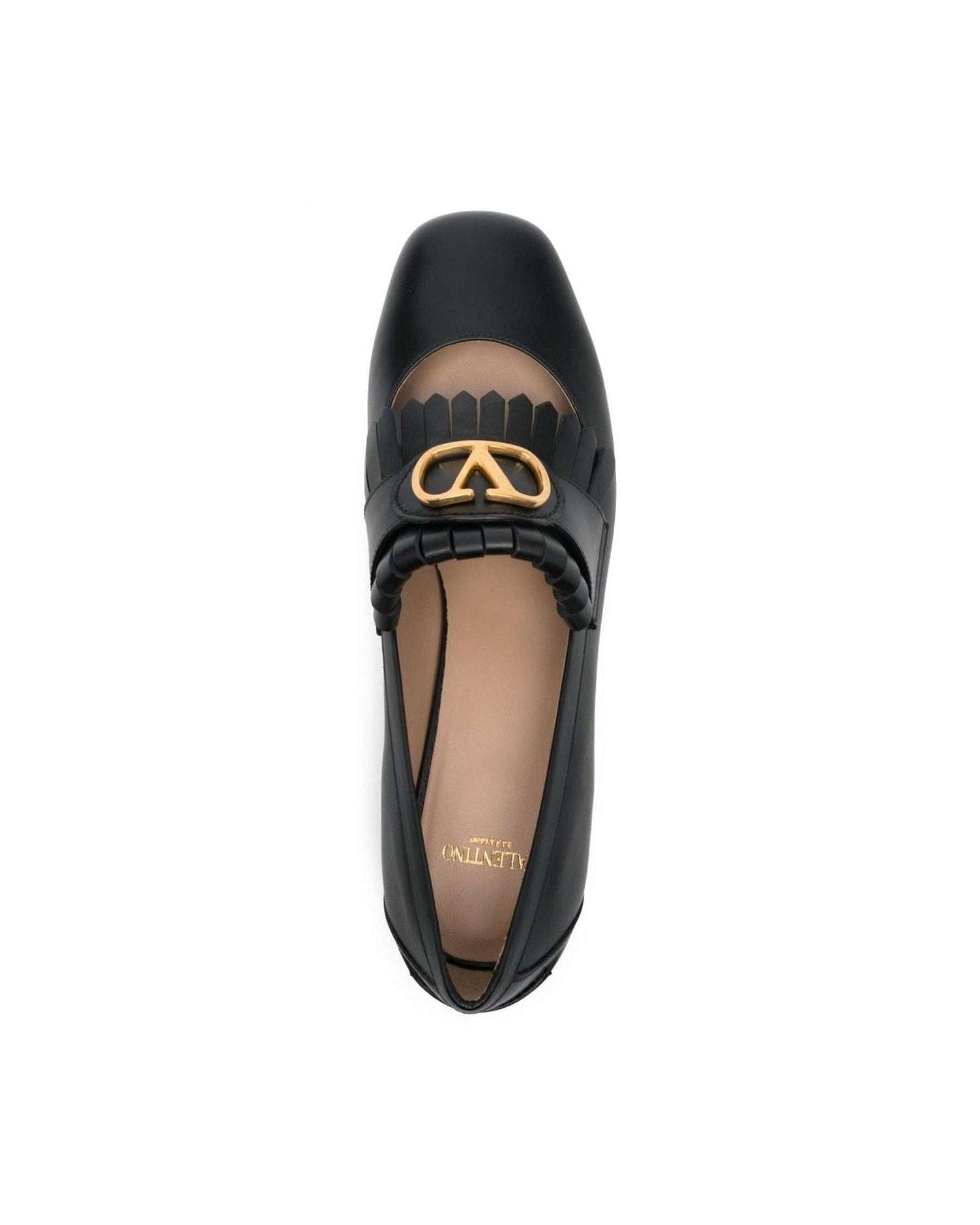 Valentino Garavani Vlogo Signature Calfskin Fringe Sabot Moccasin 25mm Glam Steals