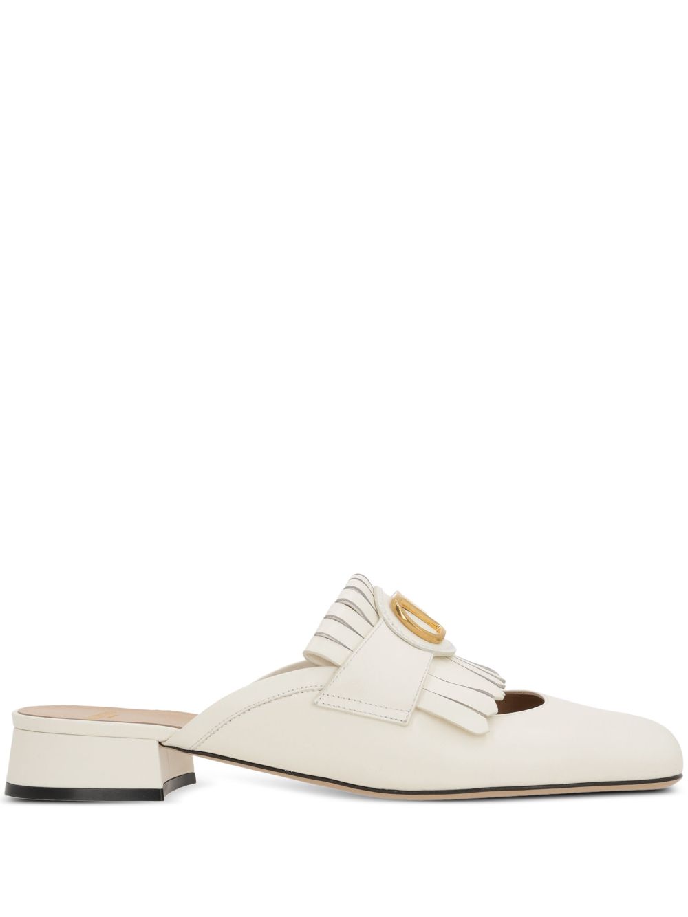 Valentino Garavani Vlogo Signature Calfskin Fringe Sabot Moccasin 25mm Glam Steals