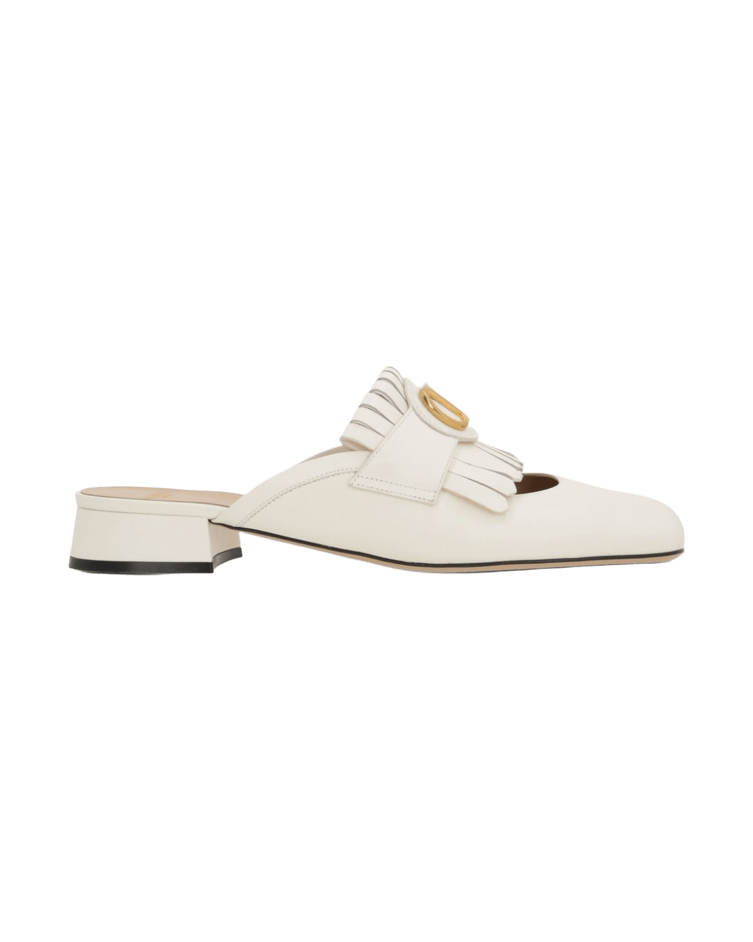 Valentino Garavani Vlogo Signature Calfskin Fringe Sabot Moccasin 25mm Glam Steals