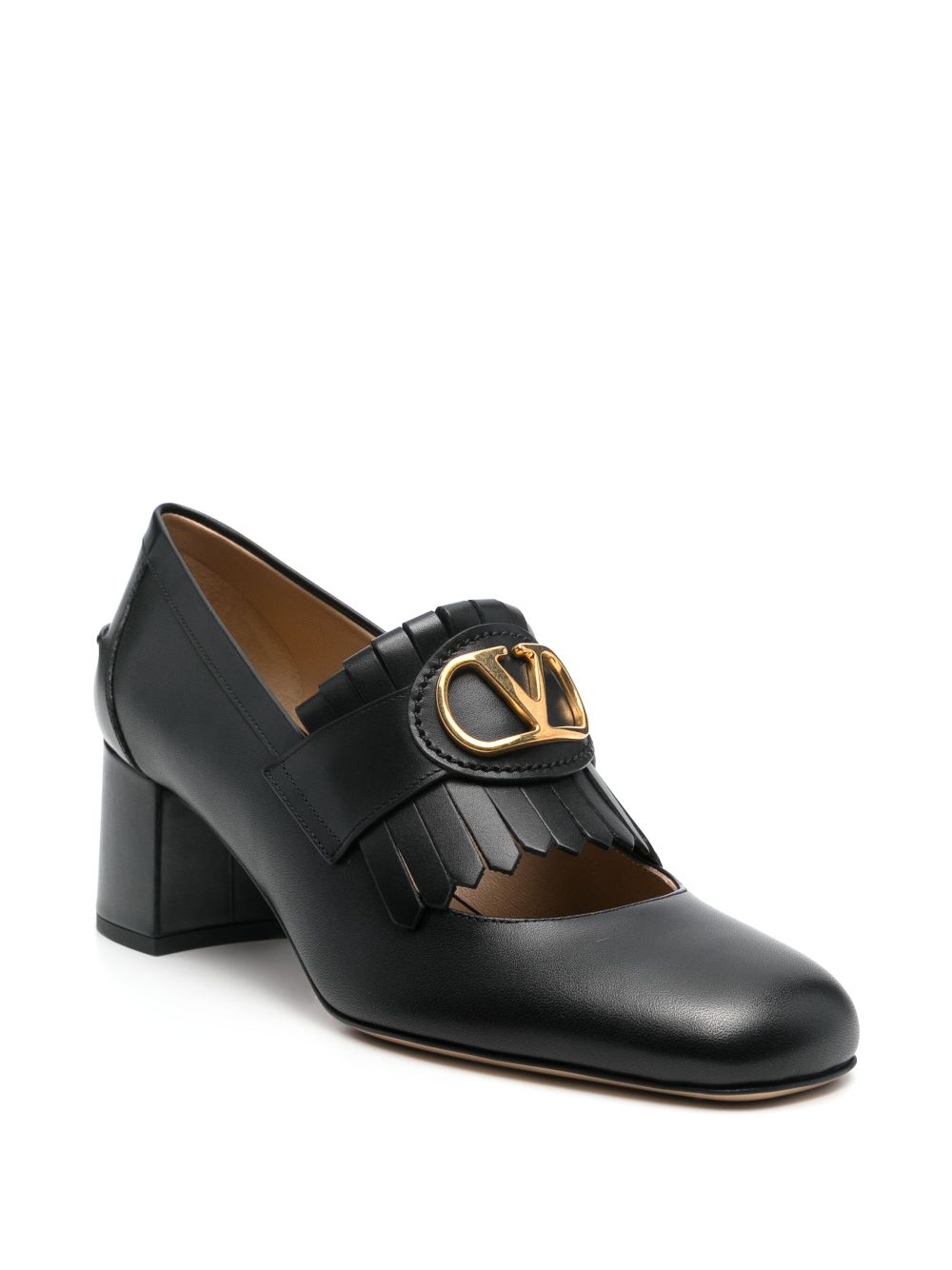 Valentino Garavani Vlogo Signature Calfskin Pumps with Fringes 55mm Glam Steals