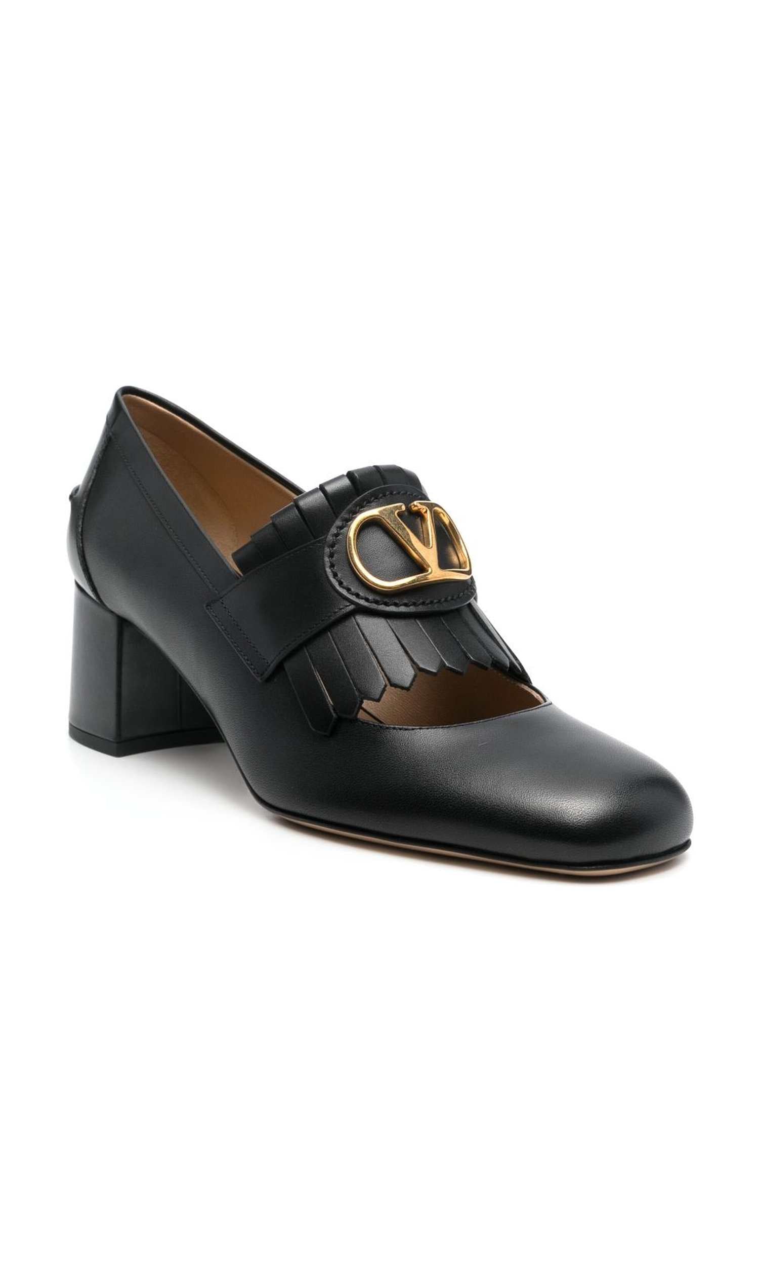 Valentino Garavani Vlogo Signature Calfskin Pumps with Fringes 55mm Glam Steals