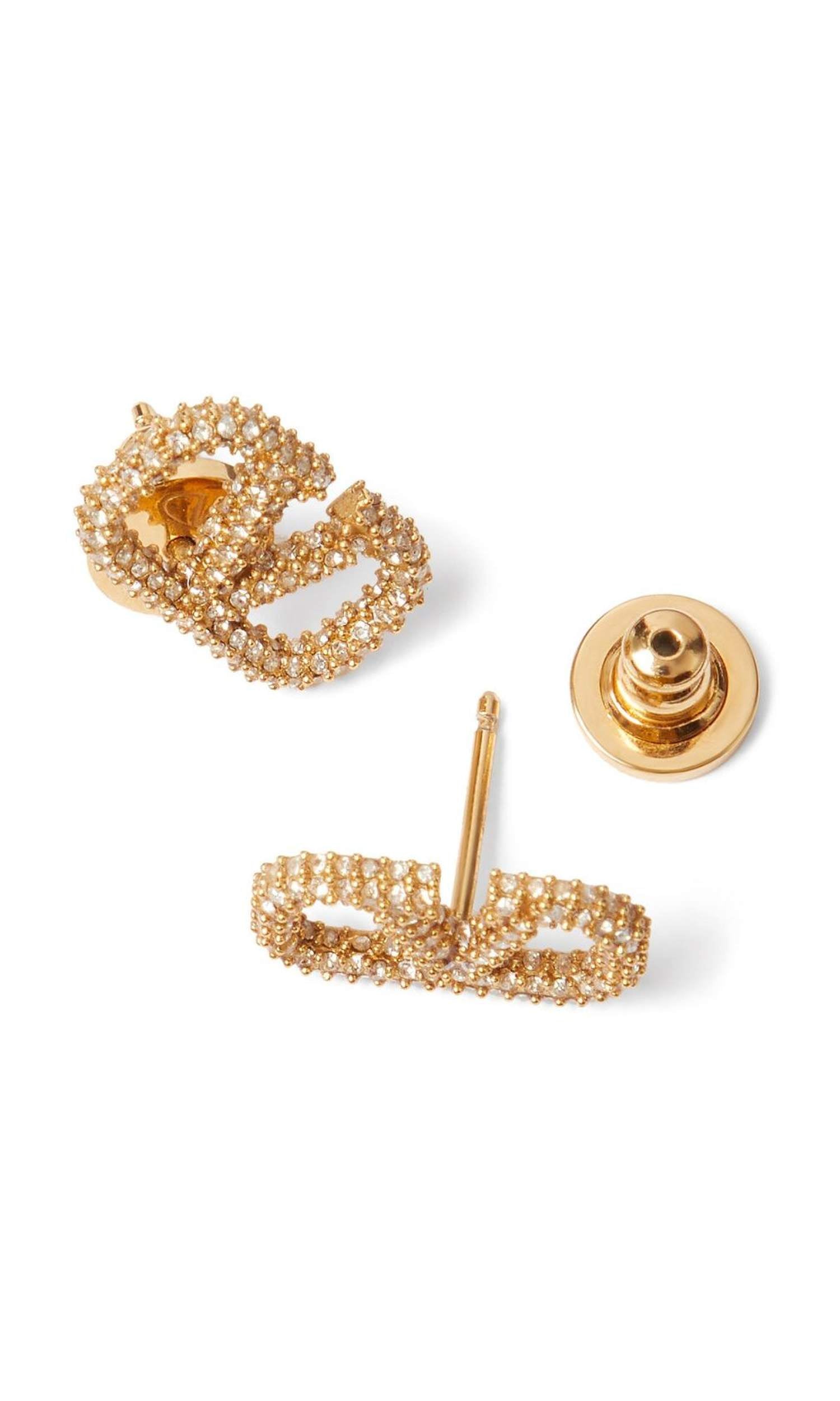 Valentino Garavani Vlogo Signature Crystal Embellished Earrings Glam Steals