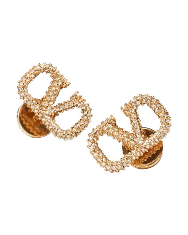 Valentino Garavani Vlogo Signature Crystal Embellished Earrings Glam Steals