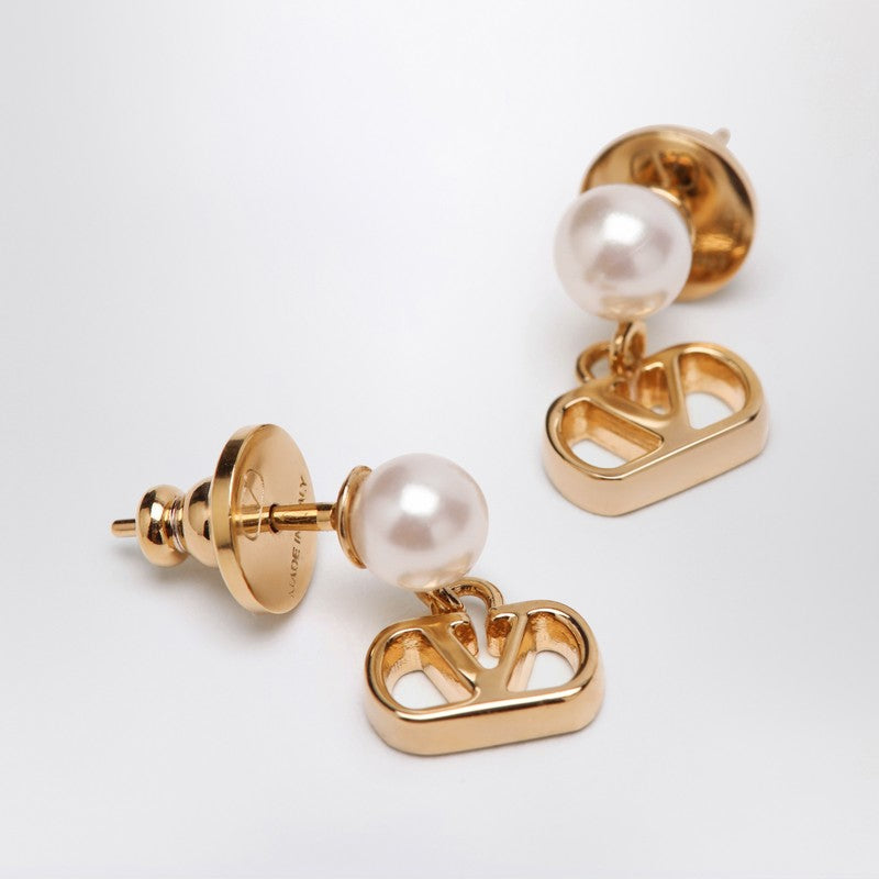 Valentino Garavani Vlogo Signature Earrings with Pearl Glam Steals