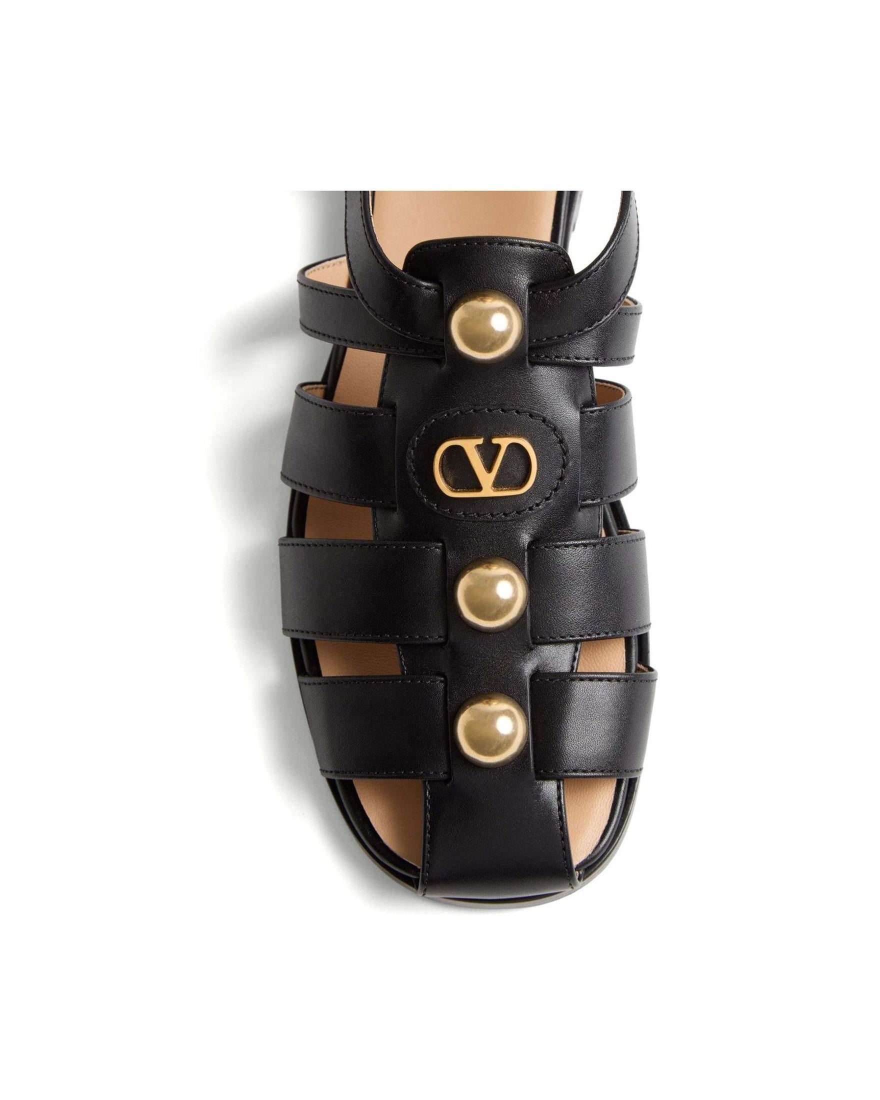Valentino Garavani Vlogo Signature Fisherman Sandals in 20mm Calfskin Glam Steals