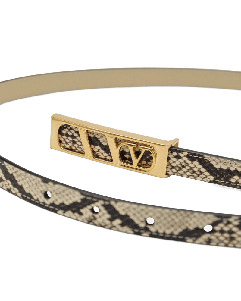 Valentino Garavani Volgo Signature belt with python print Glam Steals