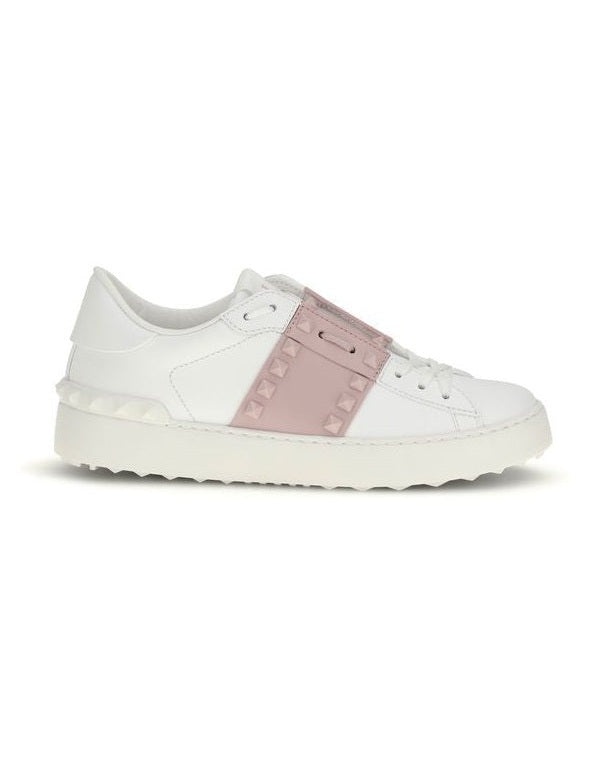 Valentino Garavani White Calf Leather Bos Taurus Athletic Sneakers 