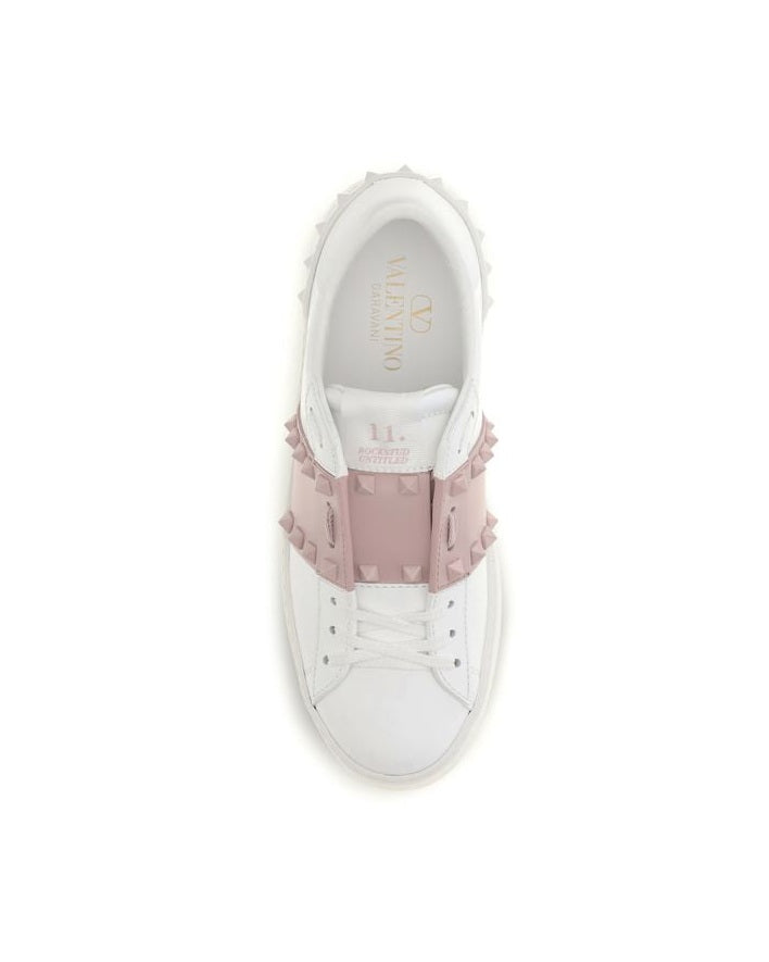Valentino Garavani White Calf Leather Bos Taurus Athletic Sneakers 