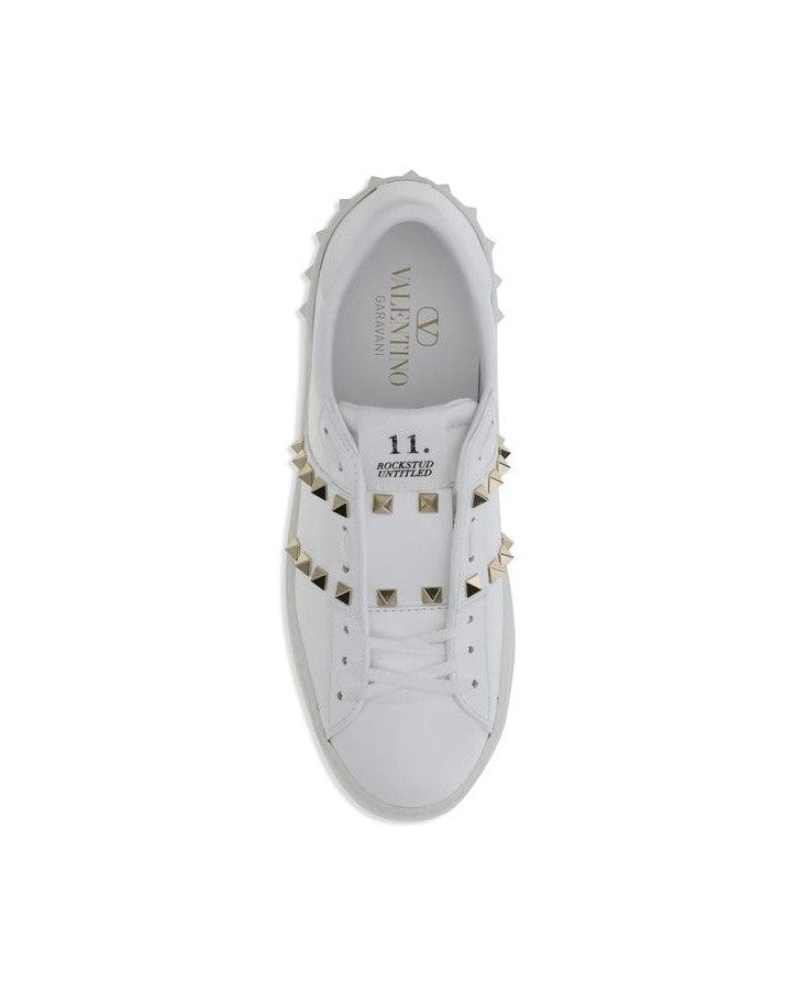 Valentino Garavani White Calf Leather Bos Taurus Low Top Sneakers Glam Steals