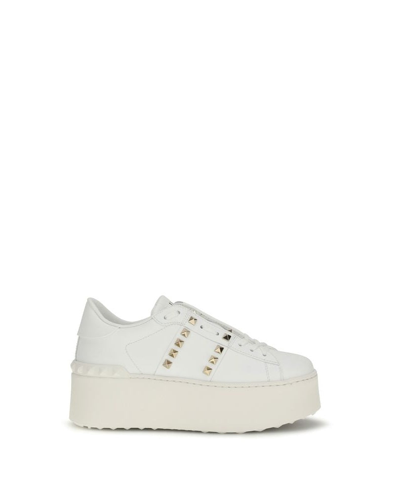 Valentino Garavani White Calf Leather Bos Taurus Platform Sneakers Glam Steals