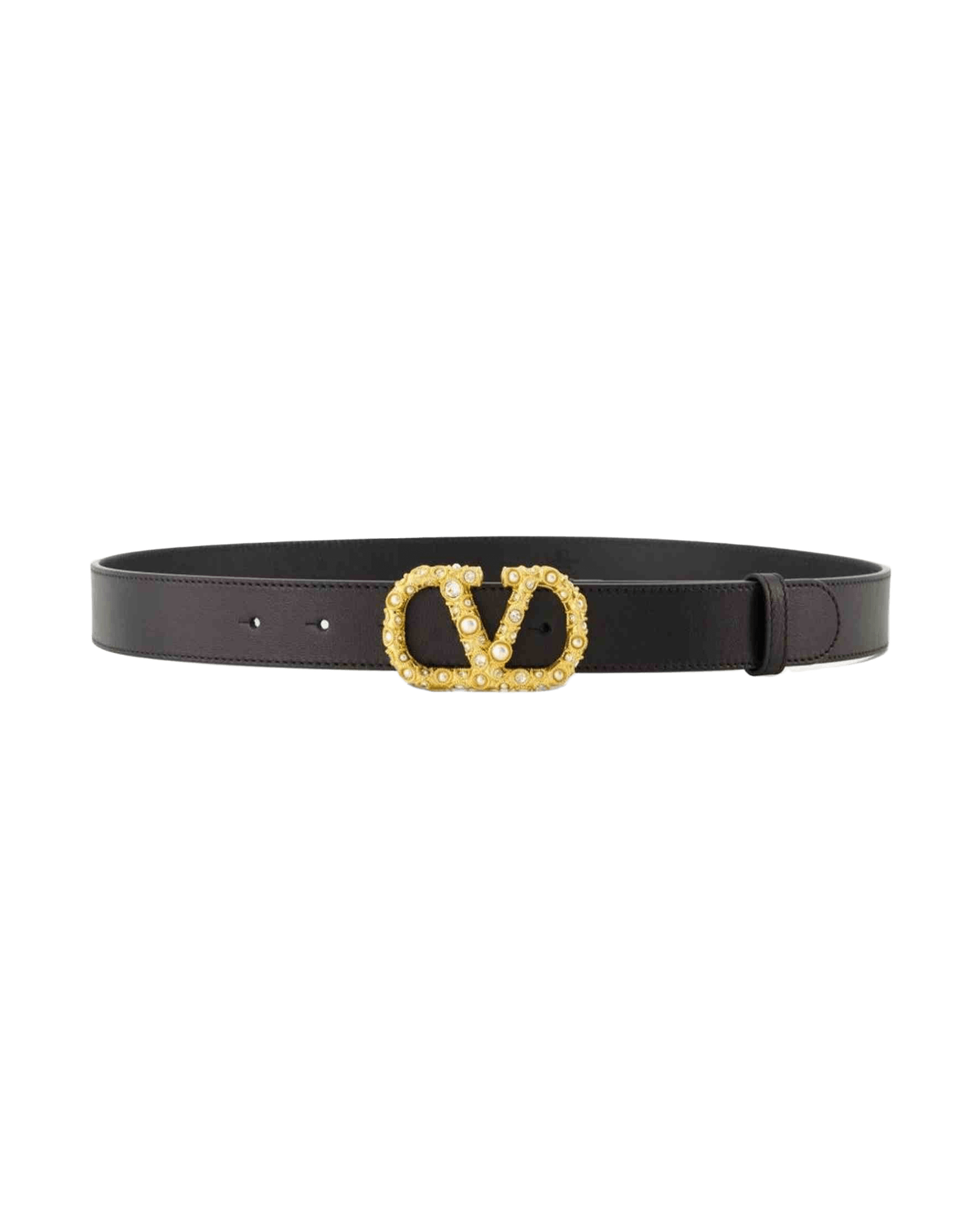 Valentino Leather Garavani Crystal Embellishment Vlogo Signature Belt Glam Steals