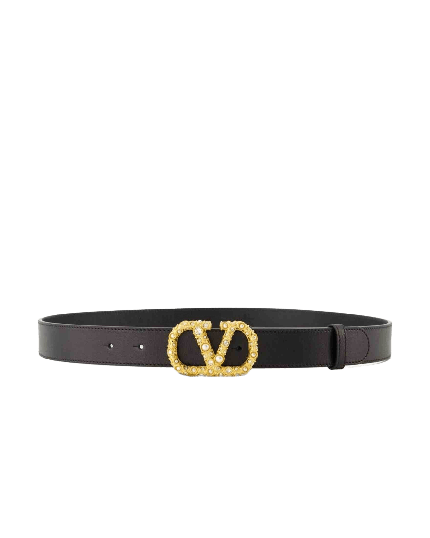 Valentino Leather Garavani Crystal Embellishment Vlogo Signature Belt Glam Steals
