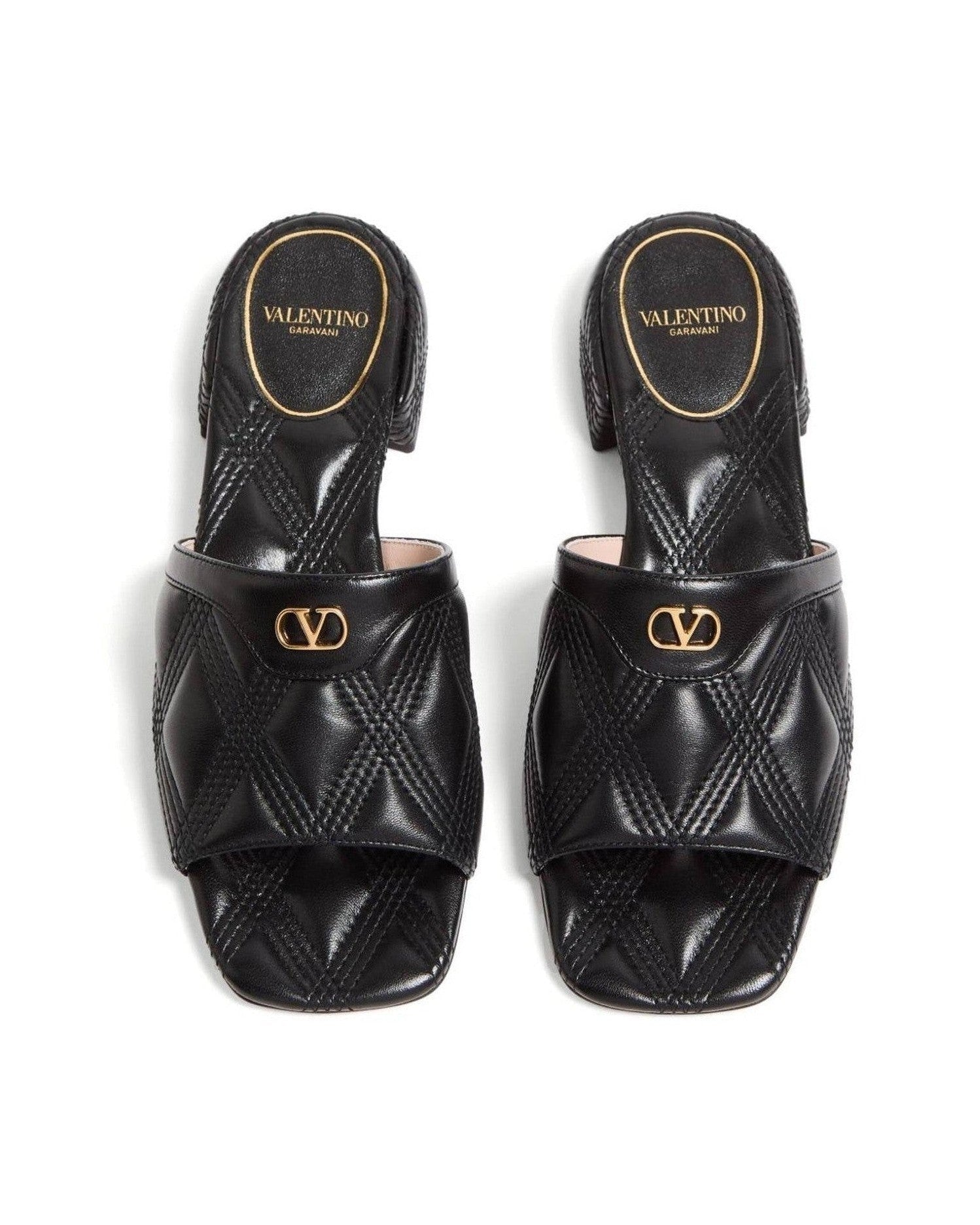 Valentino Leather Garavani Quiltie 67 Slide Sandals in 60mm Quilted Nappa Glam Steals