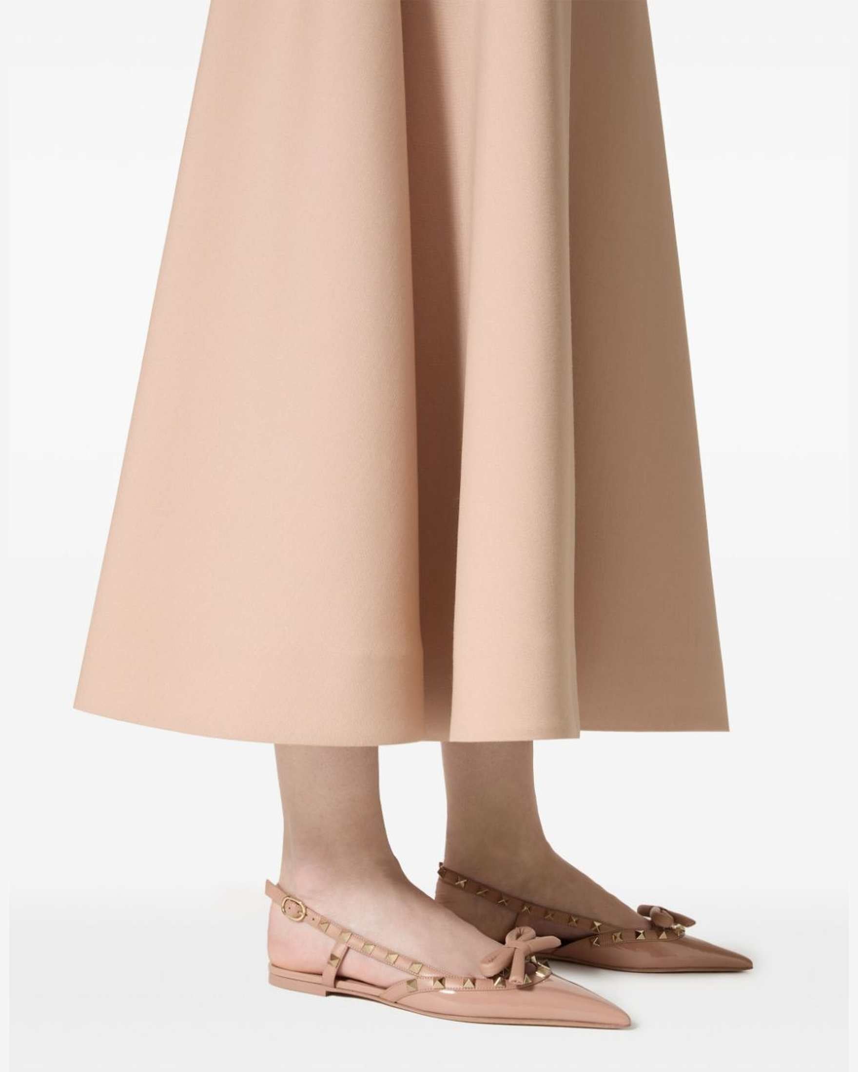 Valentino Leather Garavani Rockstud Bow Slingback Ballerina in Patent Glam Steals