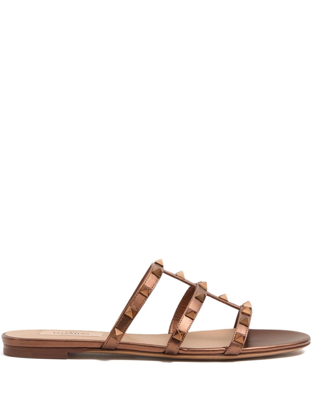 Valentino Leather Garavani Rockstud Low Slide Sandals in Laminated Nappa Glam Steals