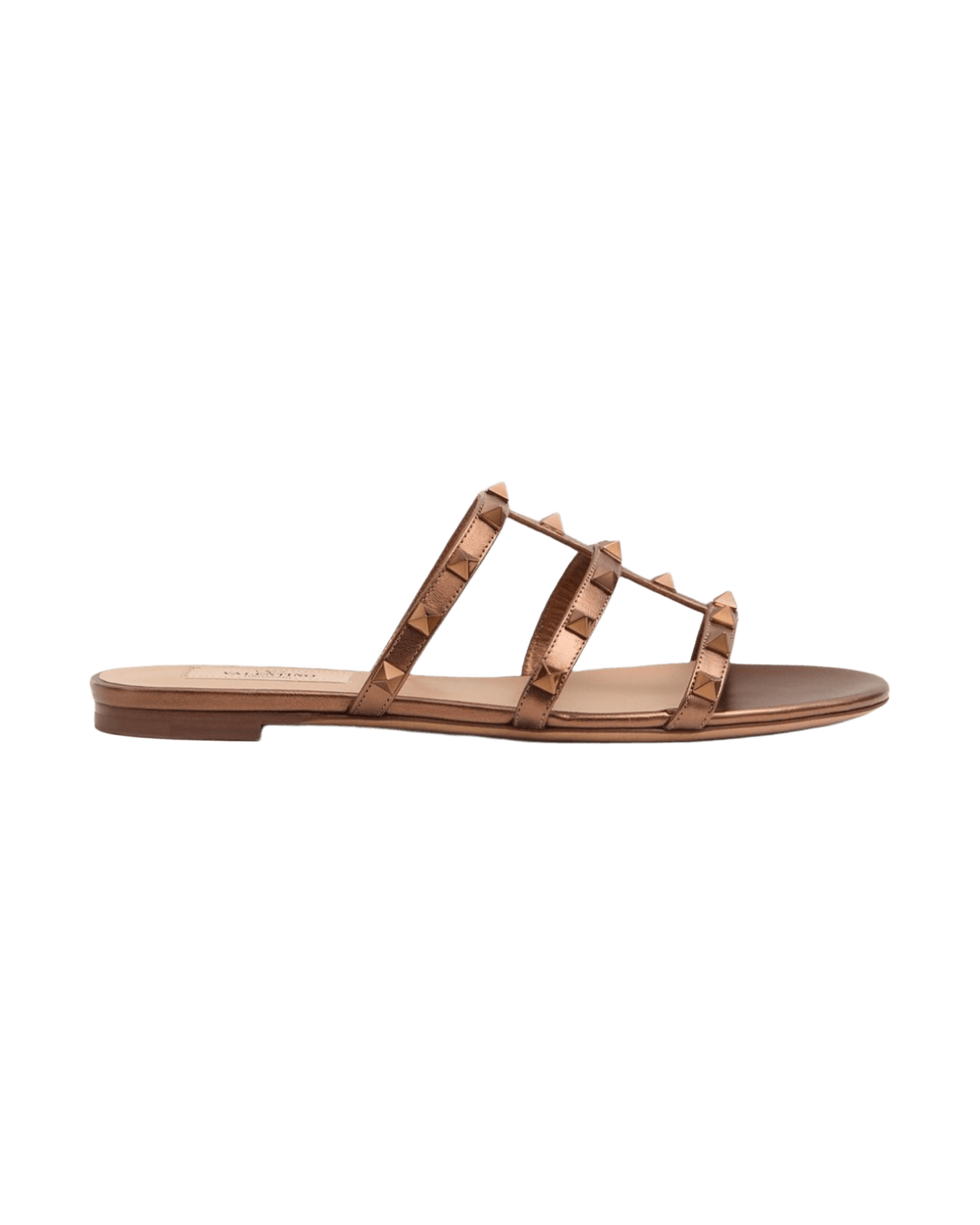 Valentino Leather Garavani Rockstud Low Slide Sandals In Laminated Nappa Glam Steals
