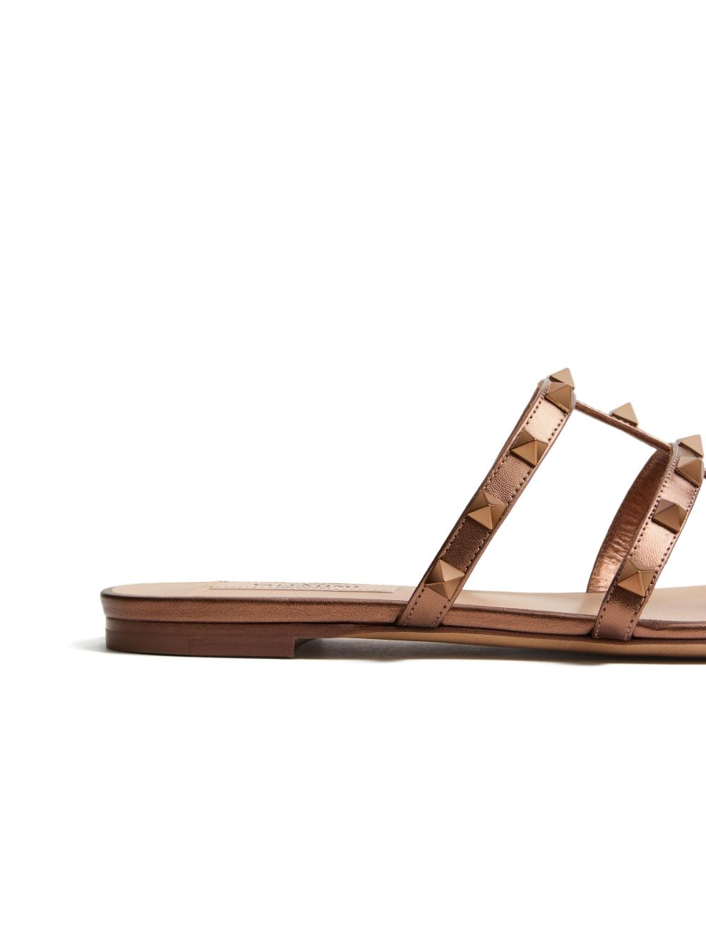 Valentino Leather Garavani Rockstud Low Slide Sandals in Laminated Nappa Glam Steals